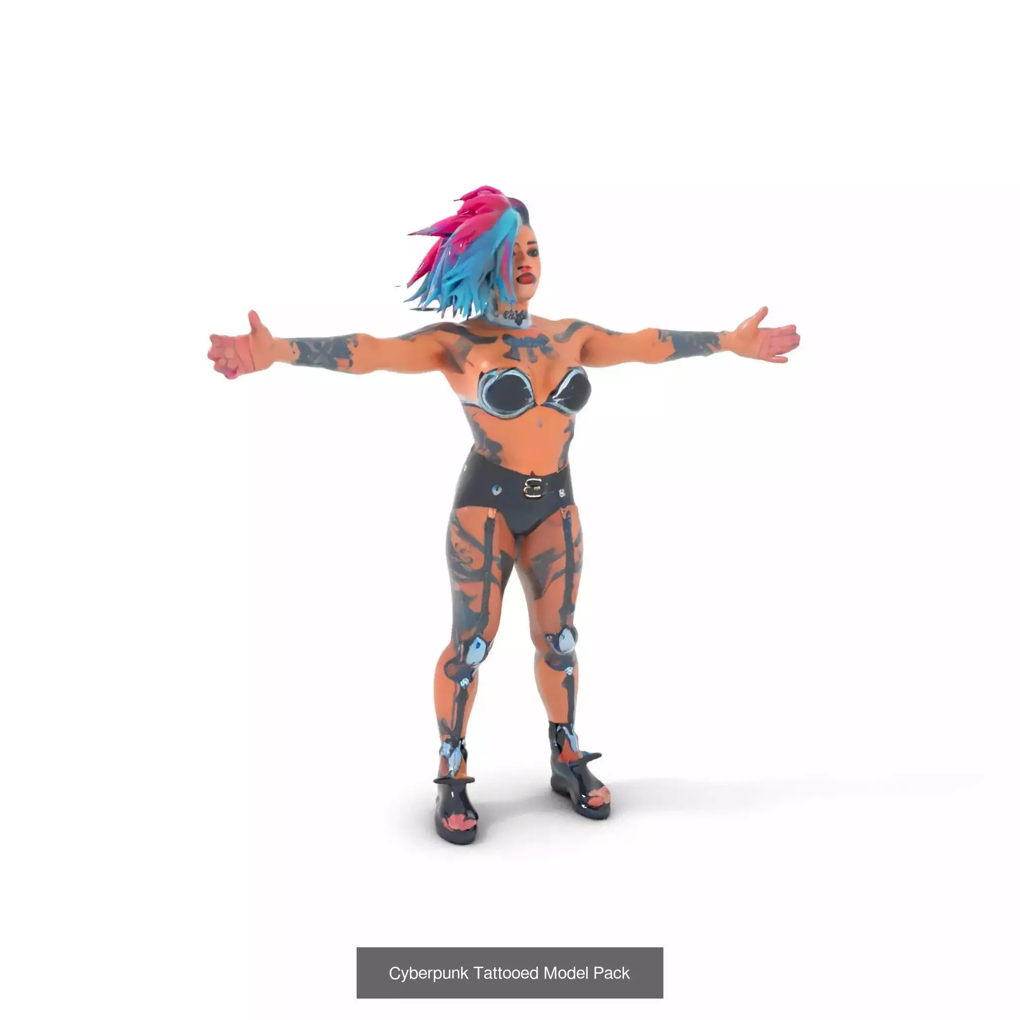 Cyberpunk Character Models Pack 3D Model Collection_31