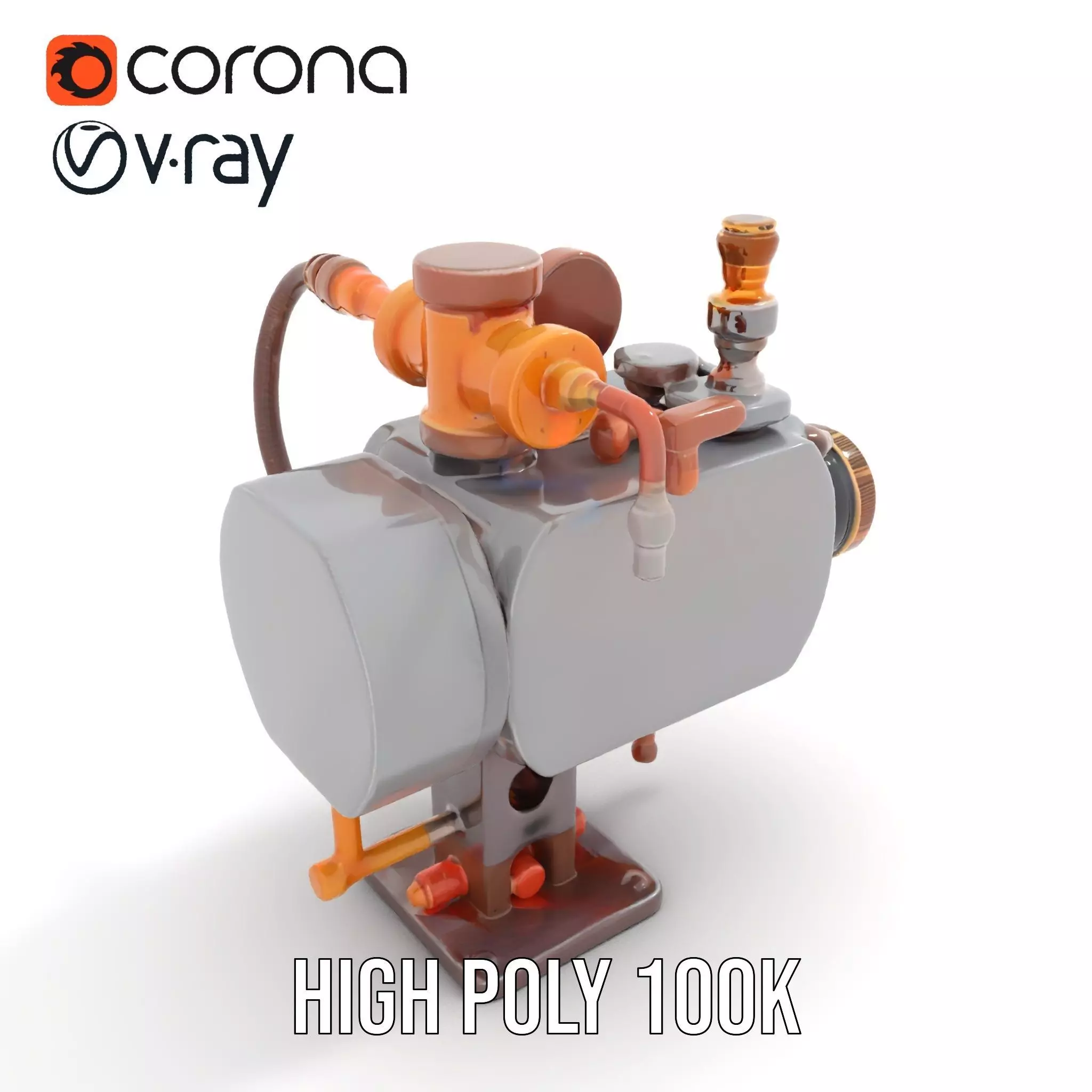 Steampunk Pressure Gauge model pack Low-poly 3D model_26