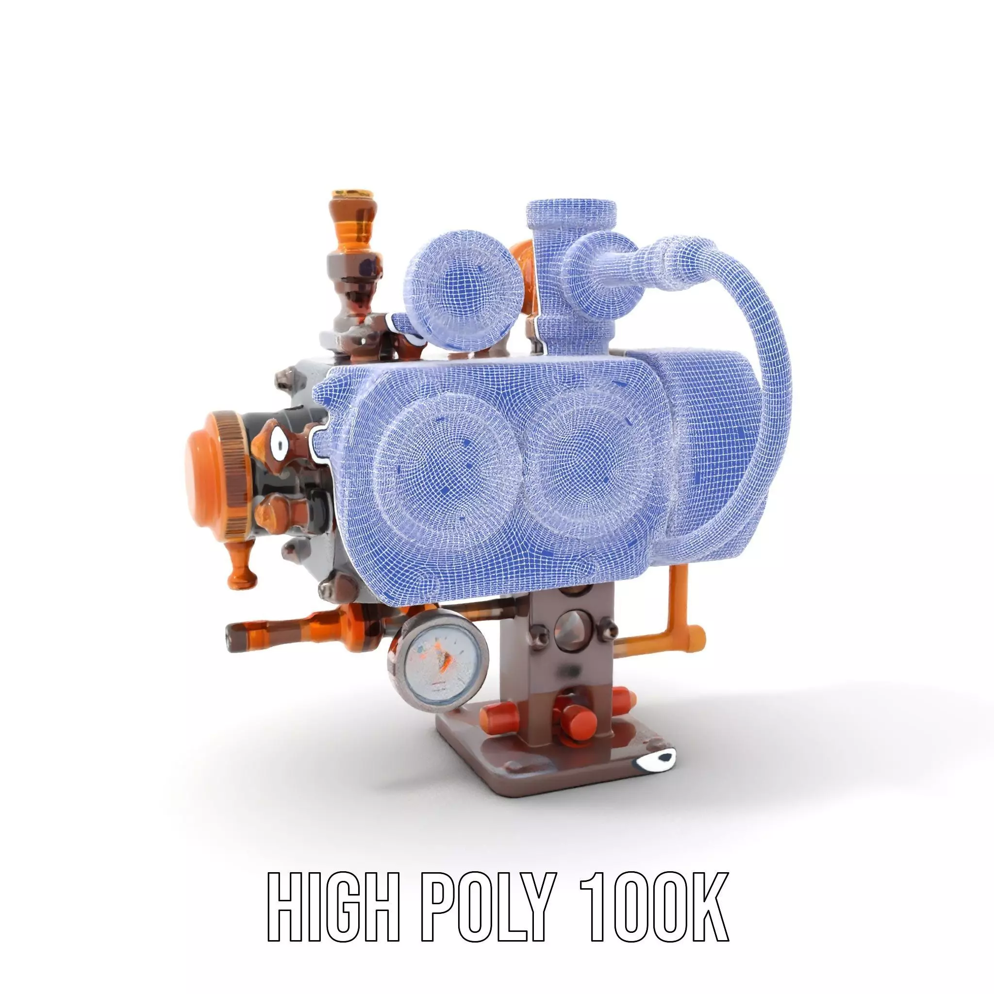 Steampunk Pressure Gauge model pack Low-poly 3D model_4