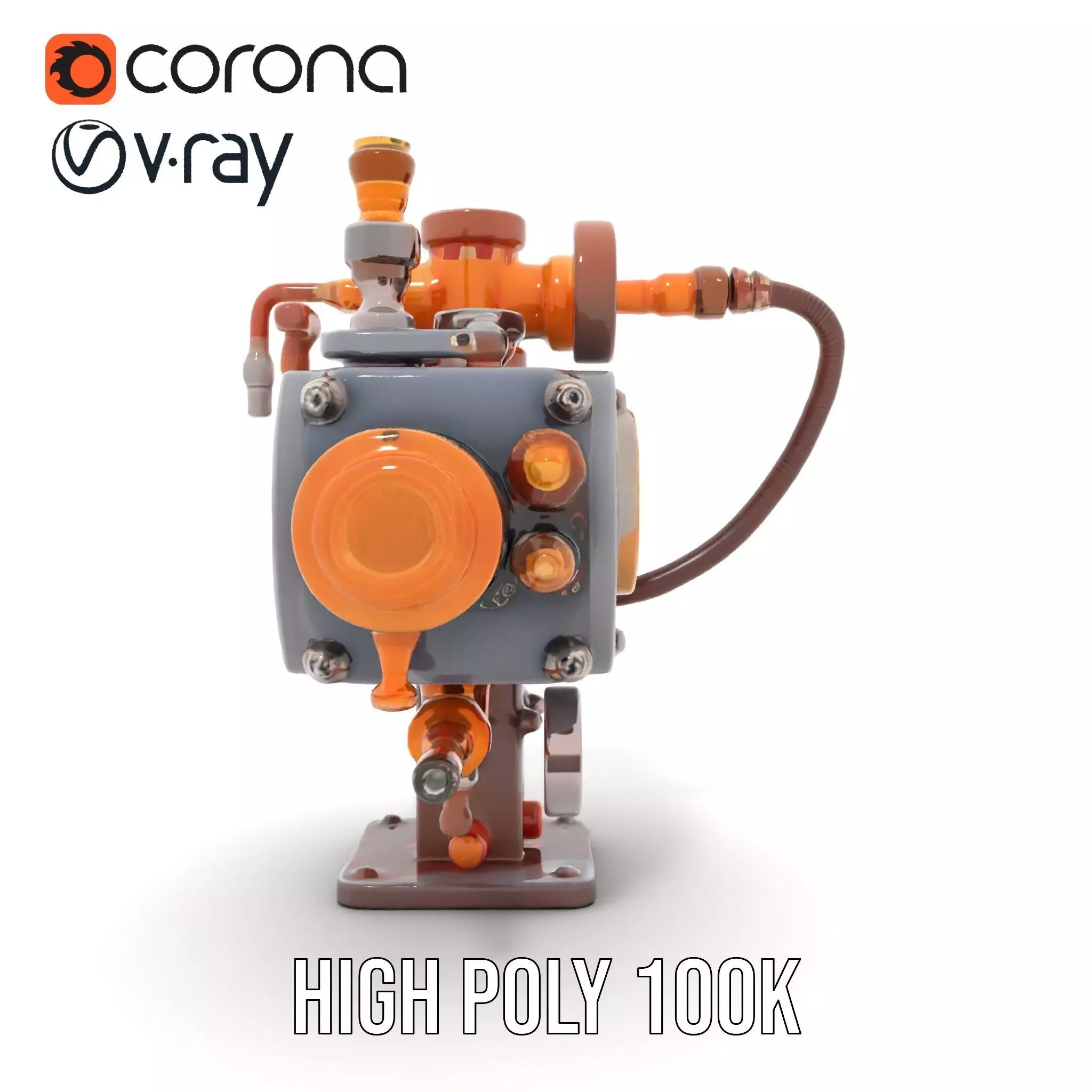 Steampunk Pressure Gauge model pack Low-poly 3D model_21