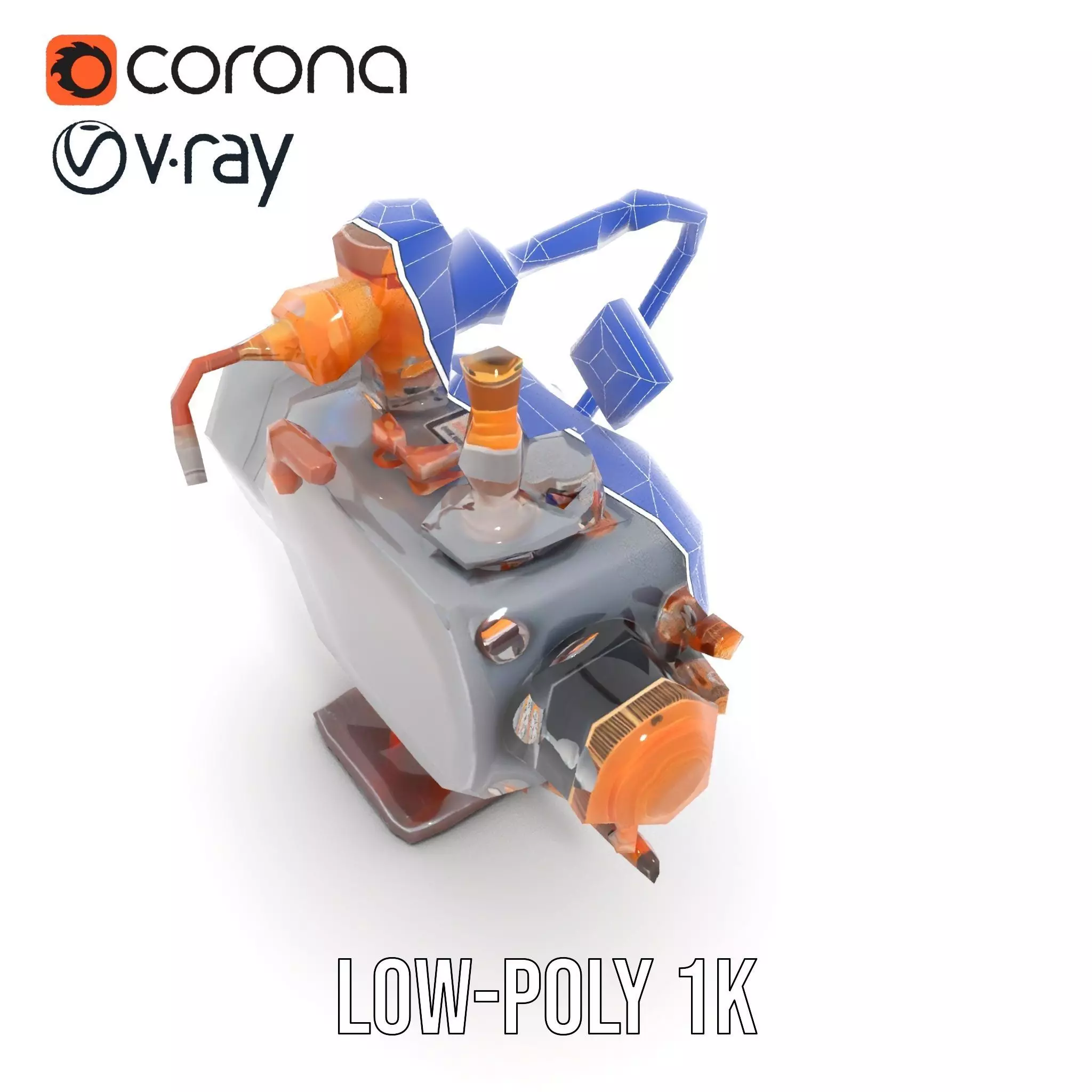 Steampunk Pressure Gauge model pack Low-poly 3D model_30