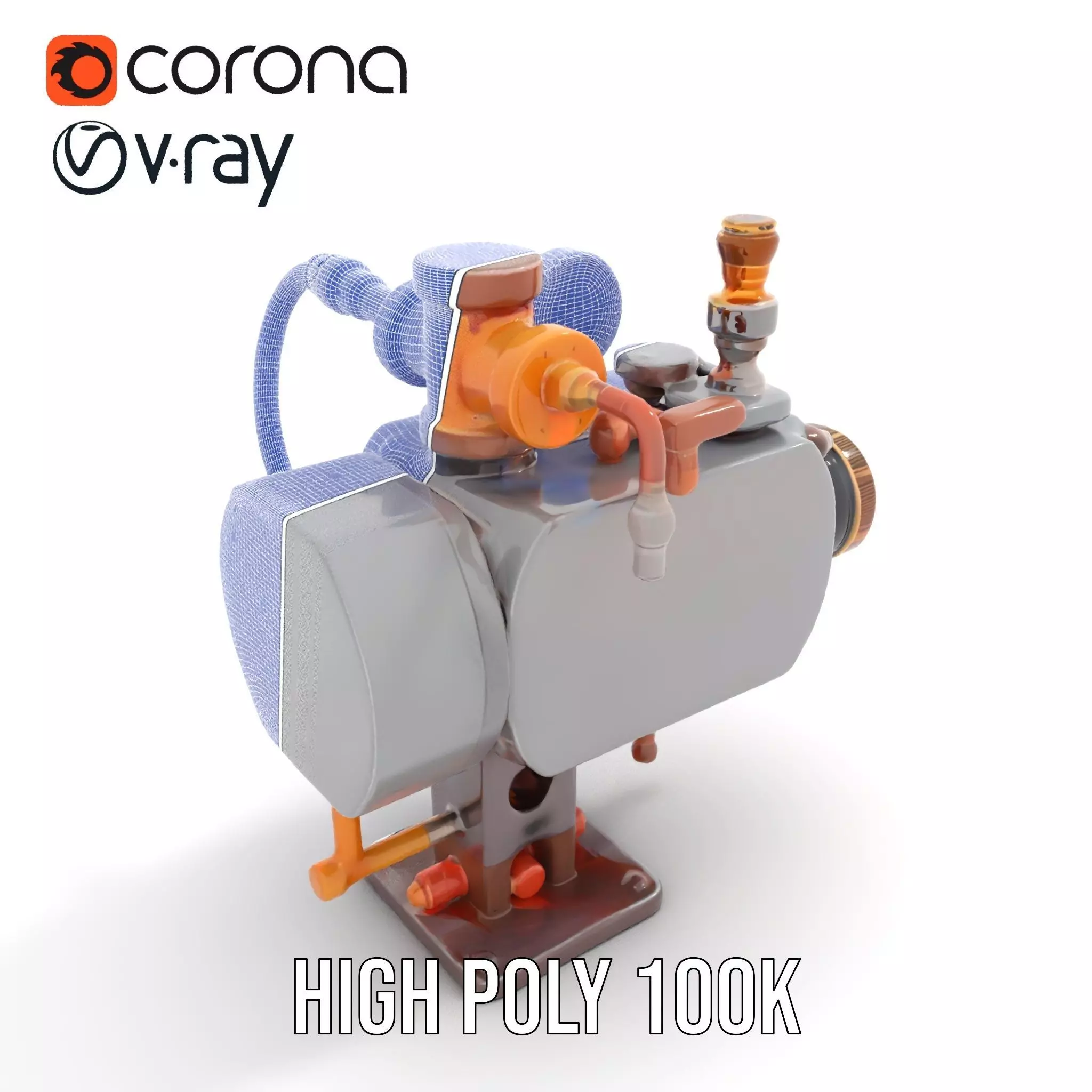 Steampunk Pressure Gauge model pack Low-poly 3D model_33