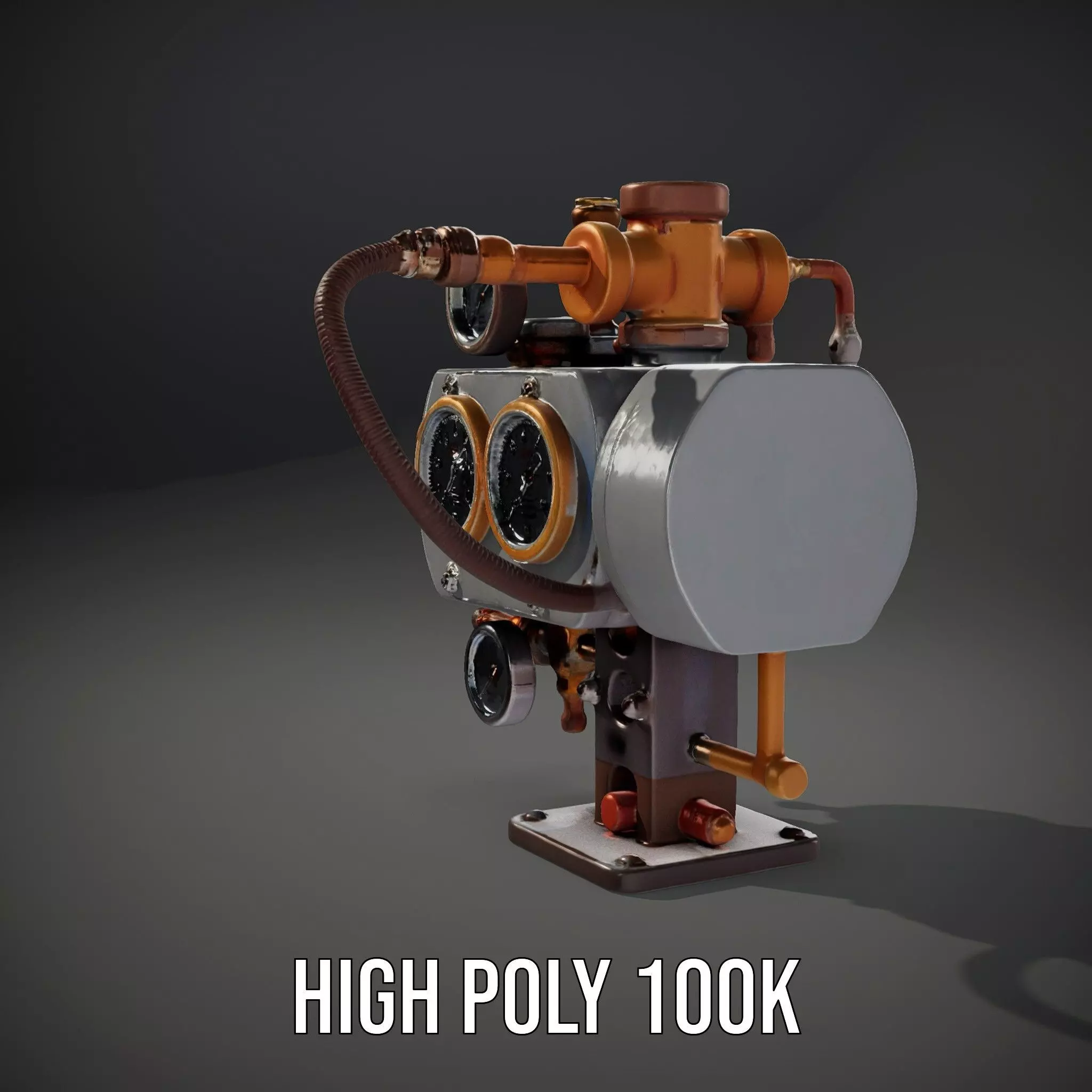 Steampunk Pressure Gauge model pack Low-poly 3D model_8