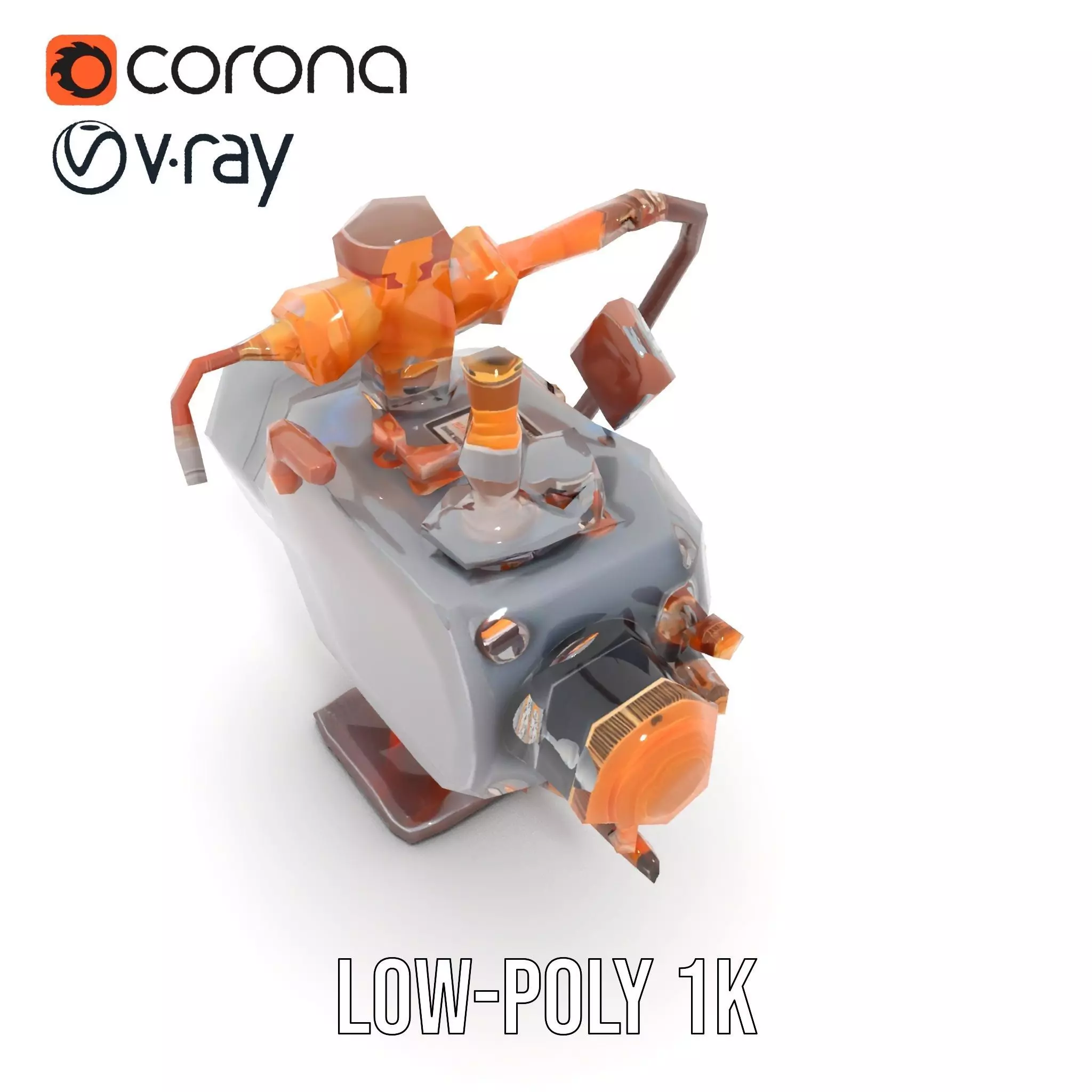 Steampunk Pressure Gauge model pack Low-poly 3D model_12