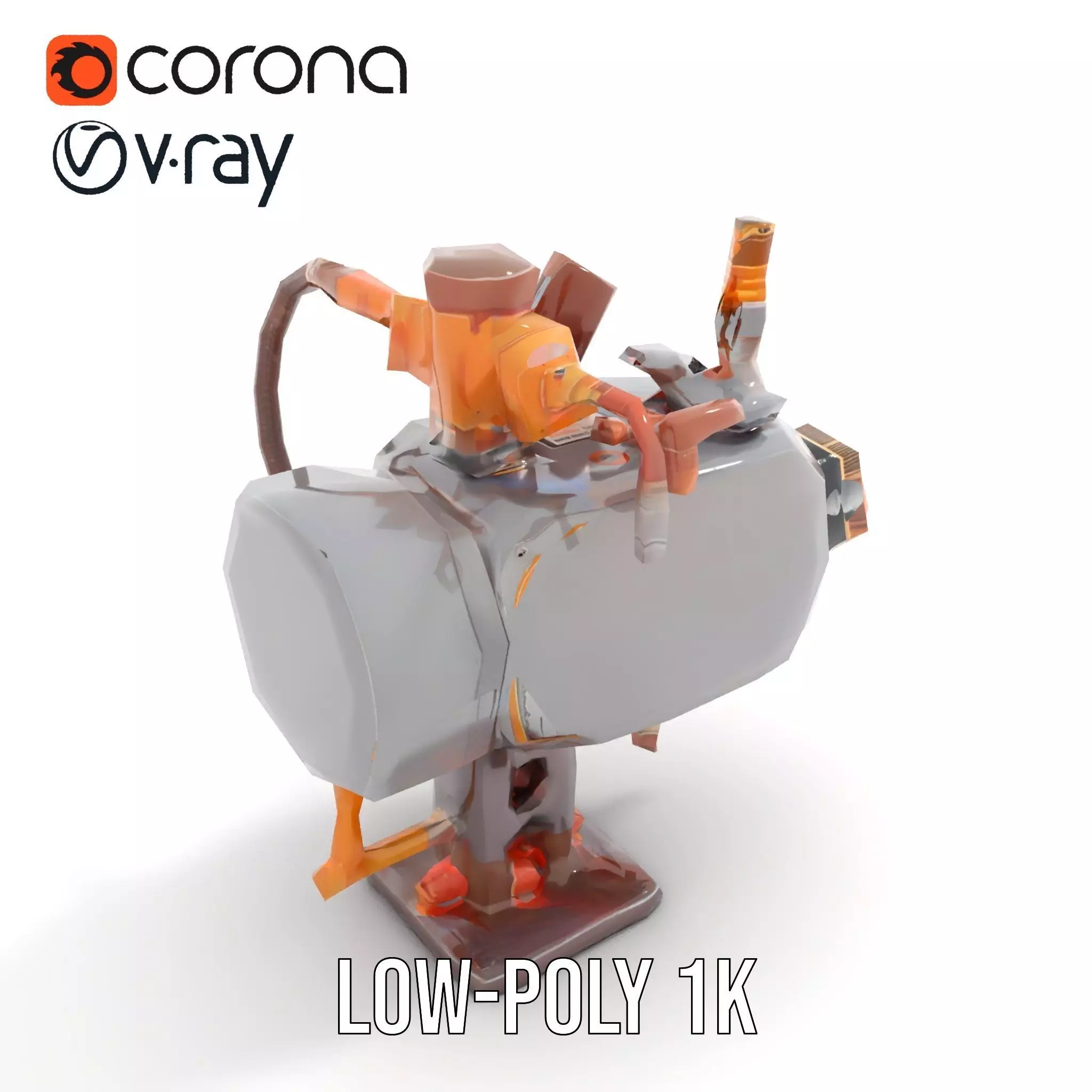 Steampunk Pressure Gauge model pack Low-poly 3D model_9