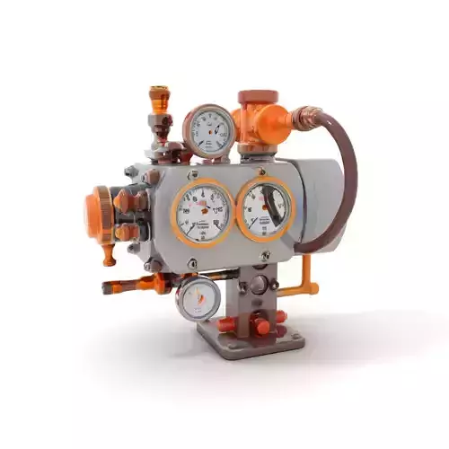 Steampunk Pressure Gauge model pack Low-poly 3D model