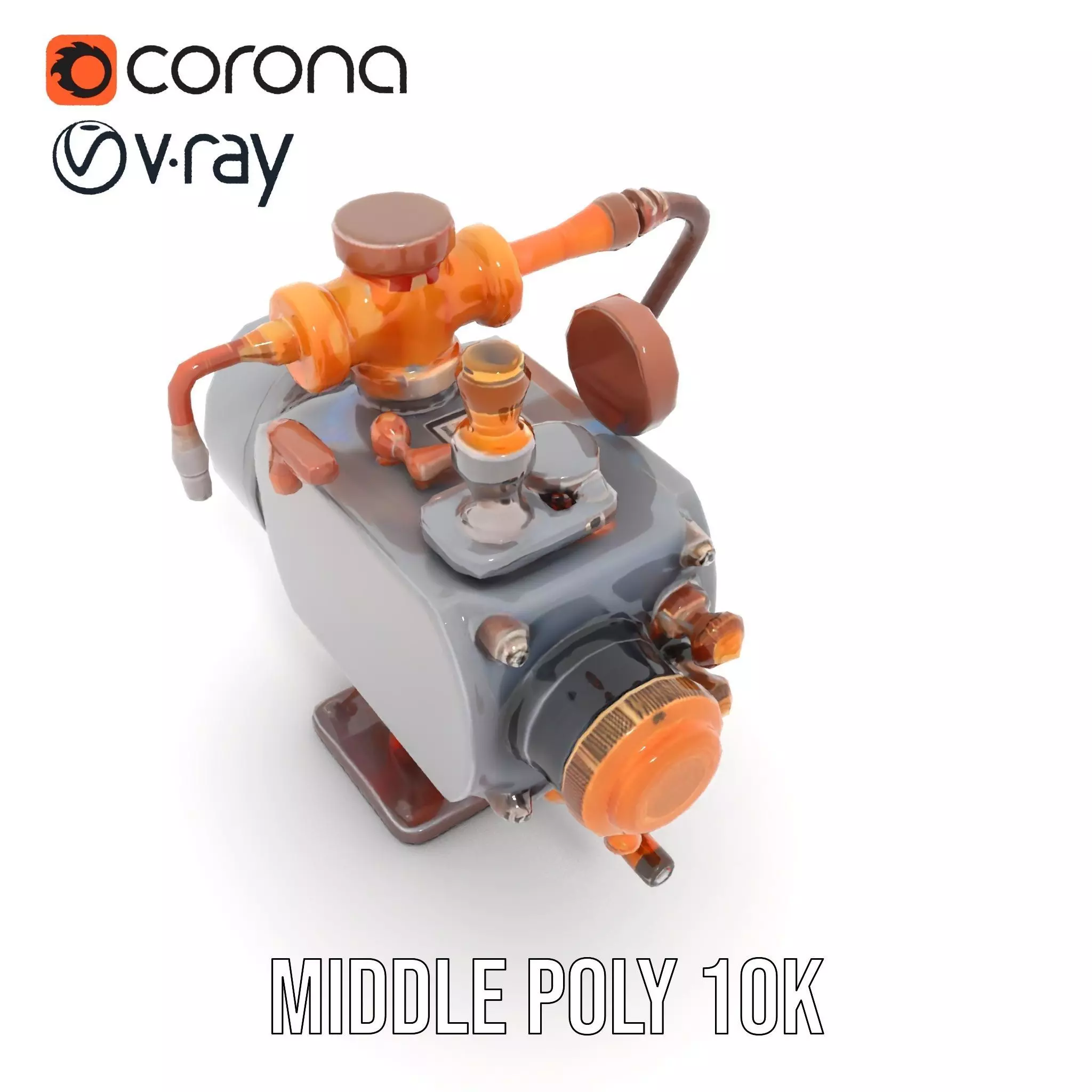 Steampunk Pressure Gauge model pack Low-poly 3D model_6