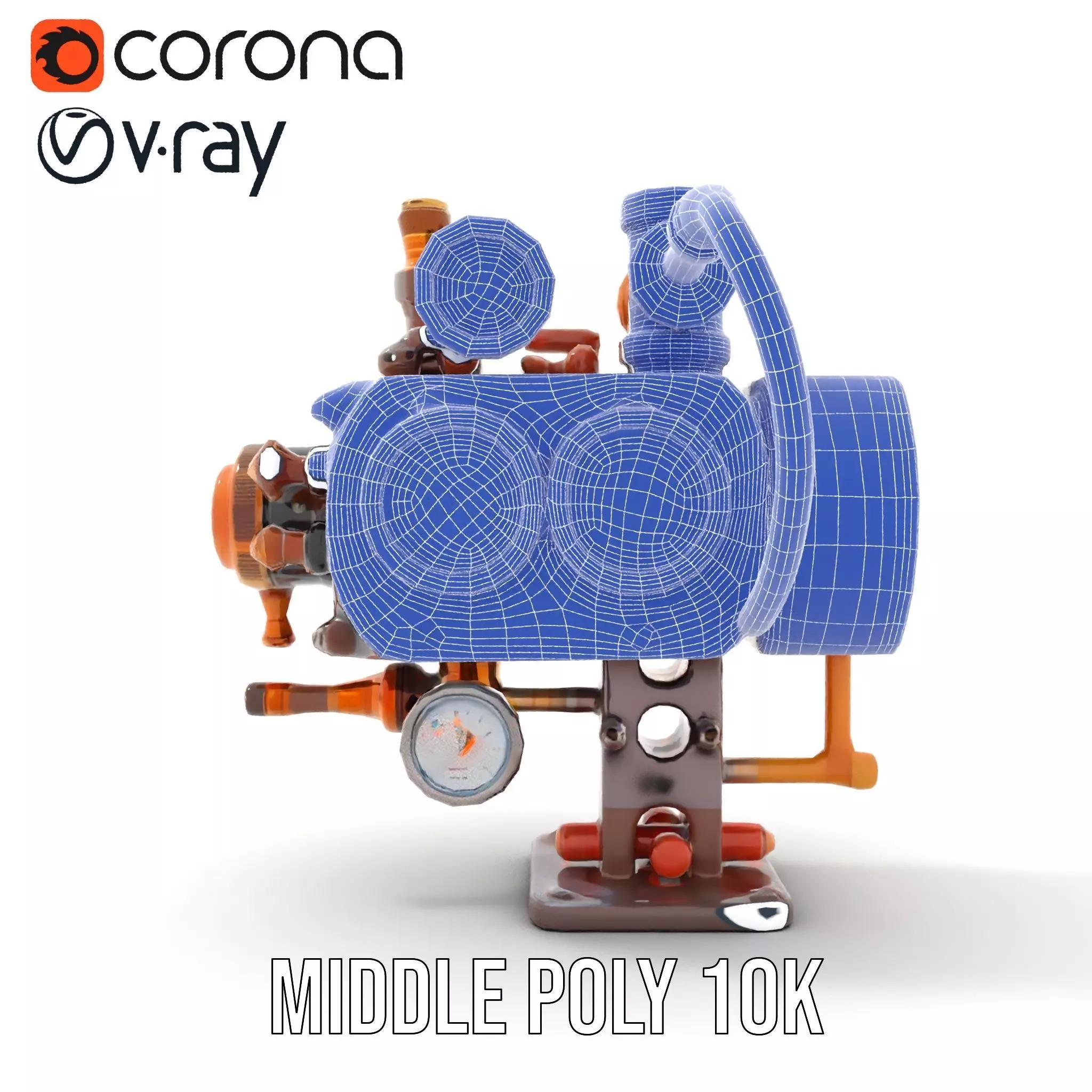 Steampunk Pressure Gauge model pack Low-poly 3D model_27