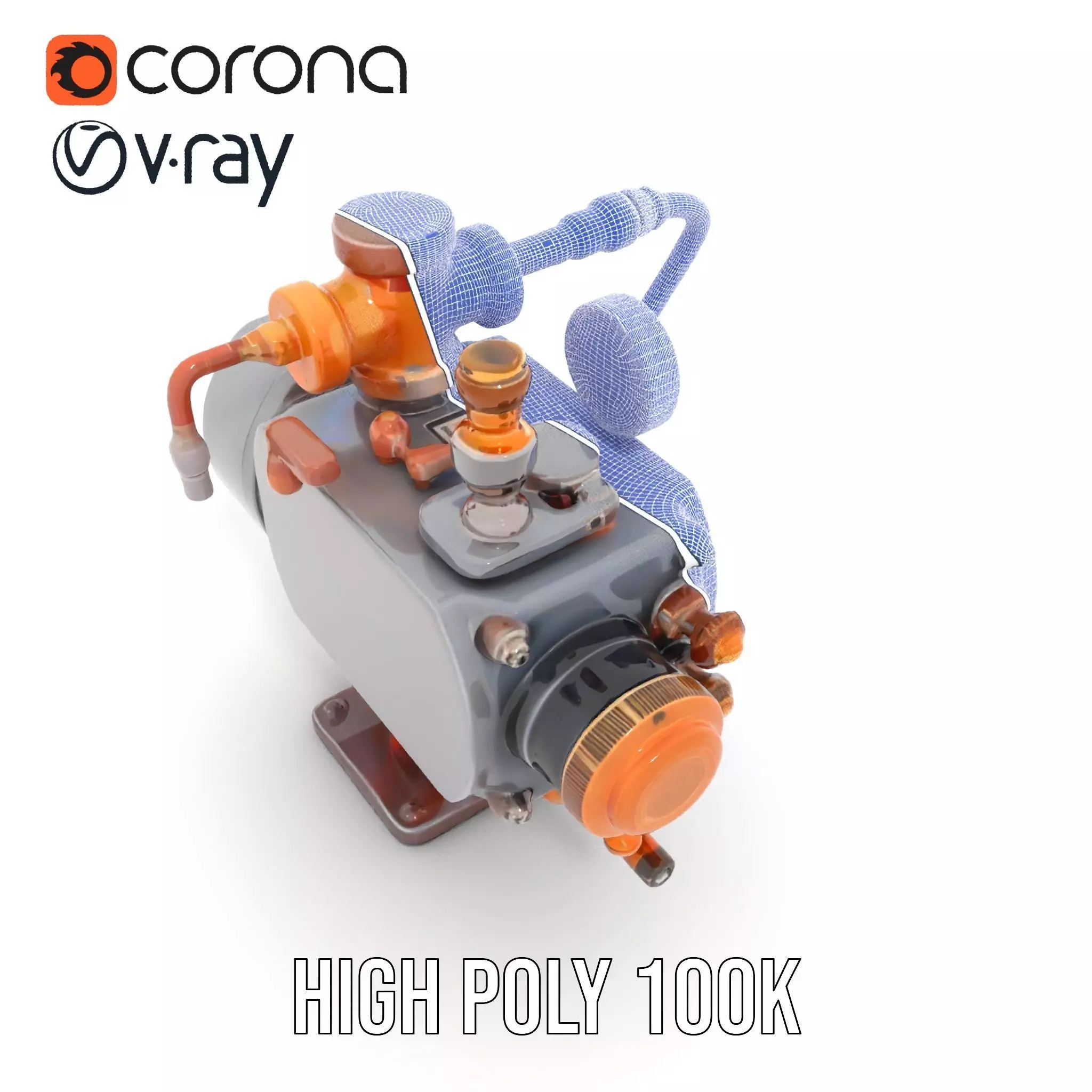 Steampunk Pressure Gauge model pack Low-poly 3D model_34