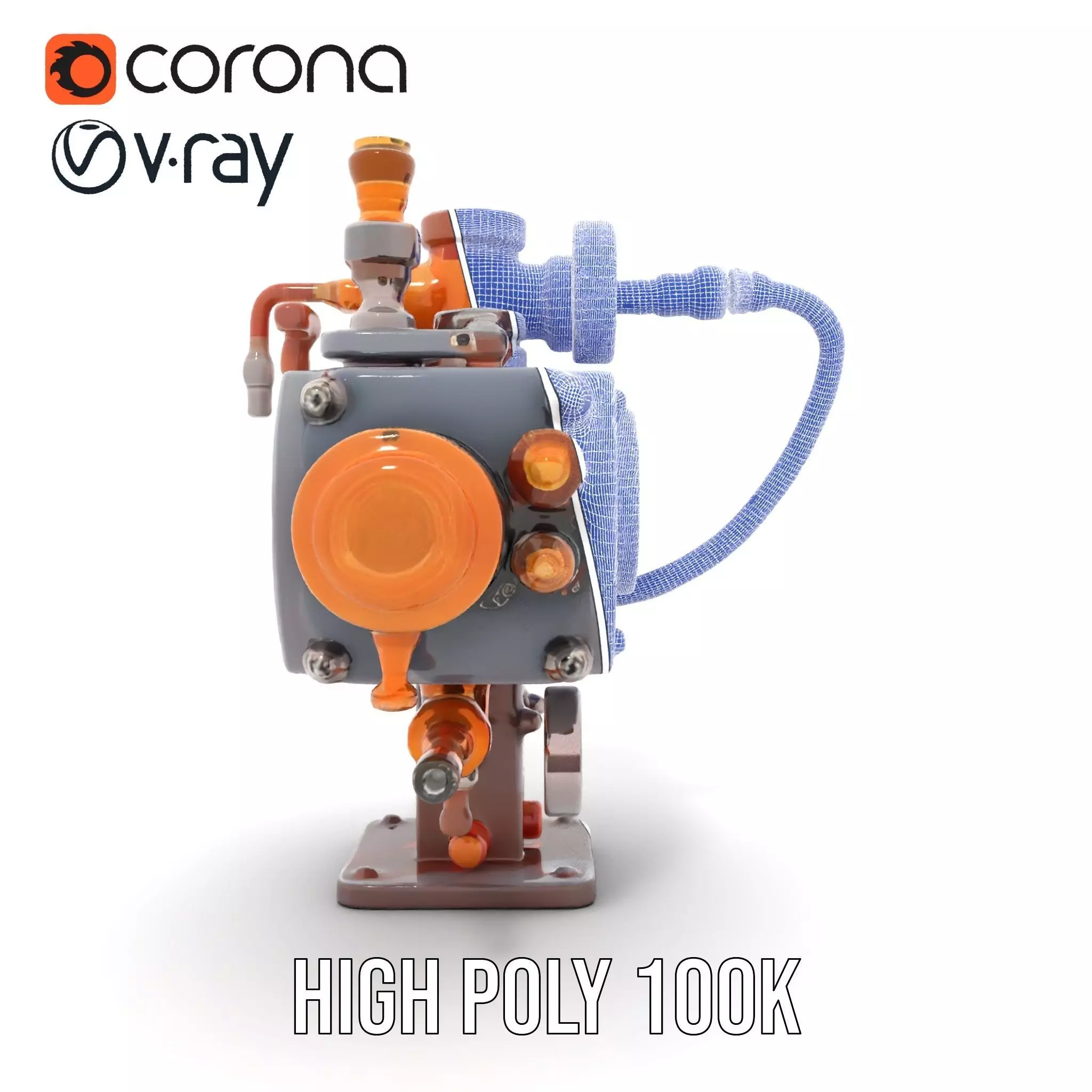 Steampunk Pressure Gauge model pack Low-poly 3D model_31