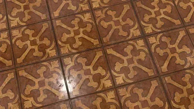 Antique Floor Tile 3D Model Low-poly 3D model