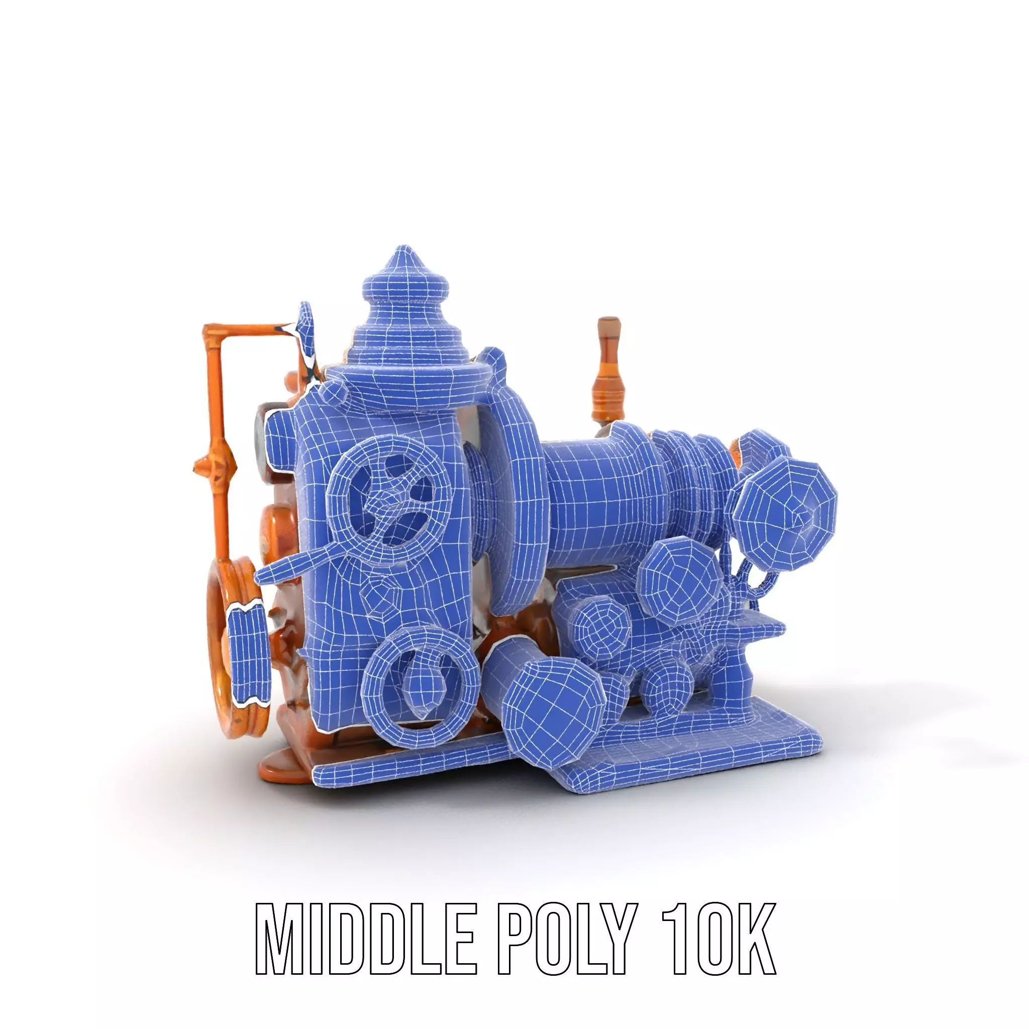 Steampunk Bronze Engine model pack Low-poly 3D model_24