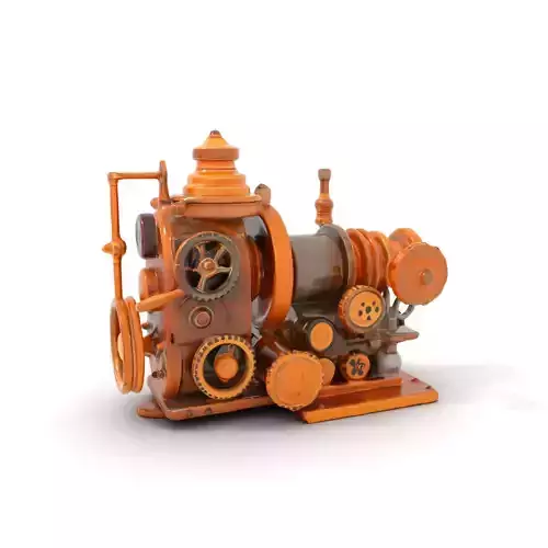 Steampunk Bronze Engine model pack Low-poly 3D model
