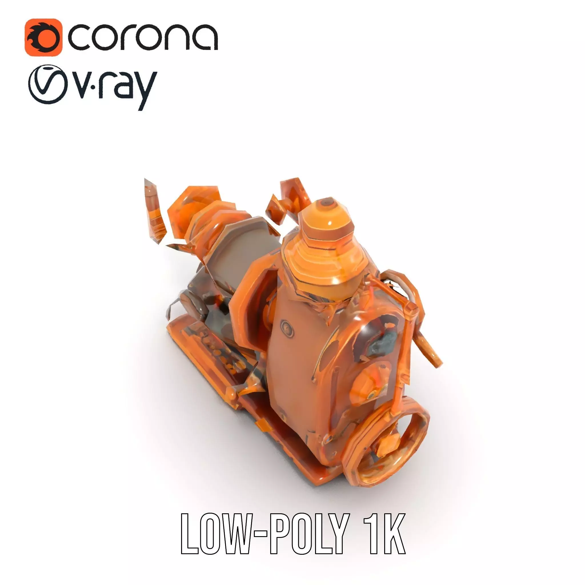 Steampunk Bronze Engine model pack Low-poly 3D model_14