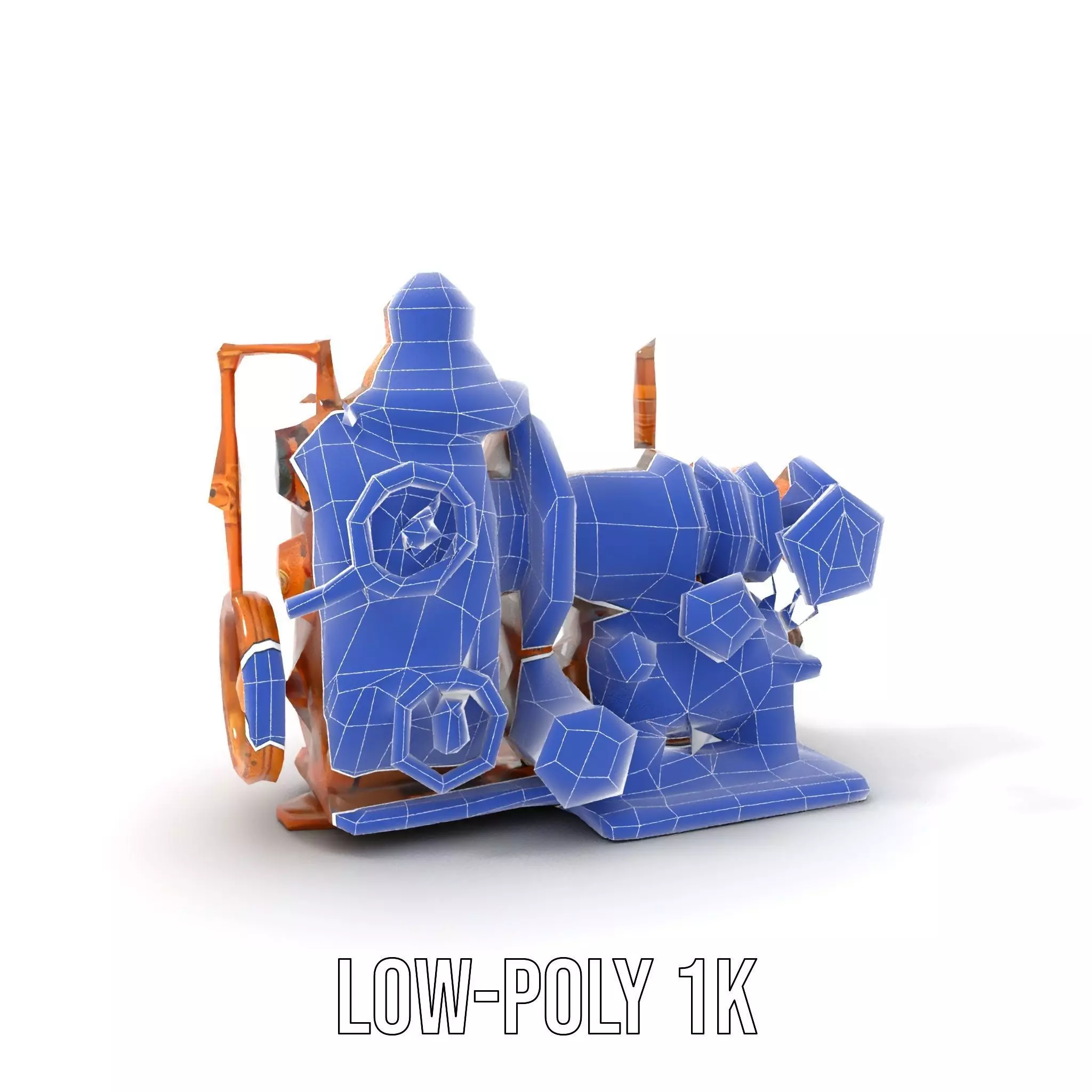 Steampunk Bronze Engine model pack Low-poly 3D model_20