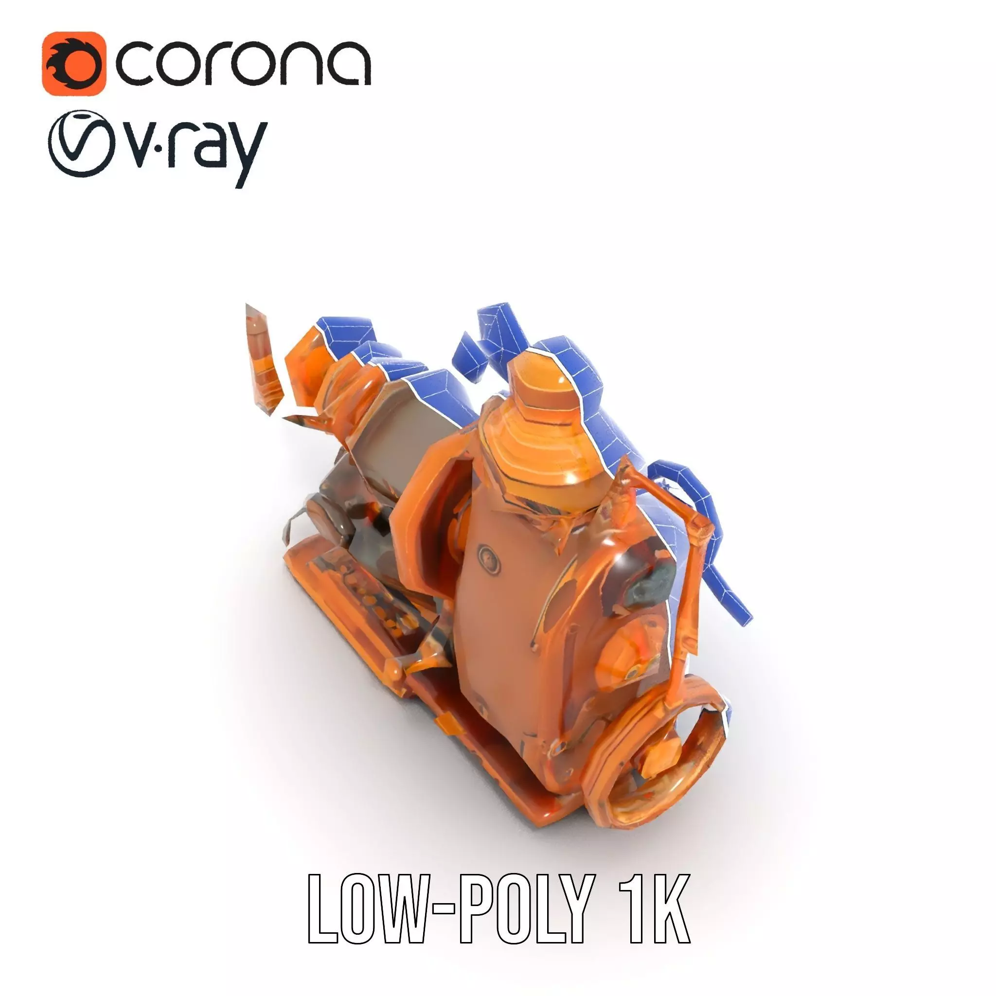 Steampunk Bronze Engine model pack Low-poly 3D model_17