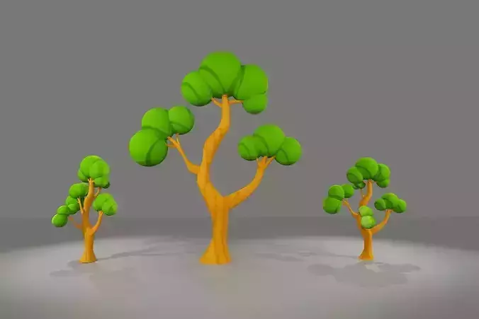 Cartoon 3D Plant Flowers