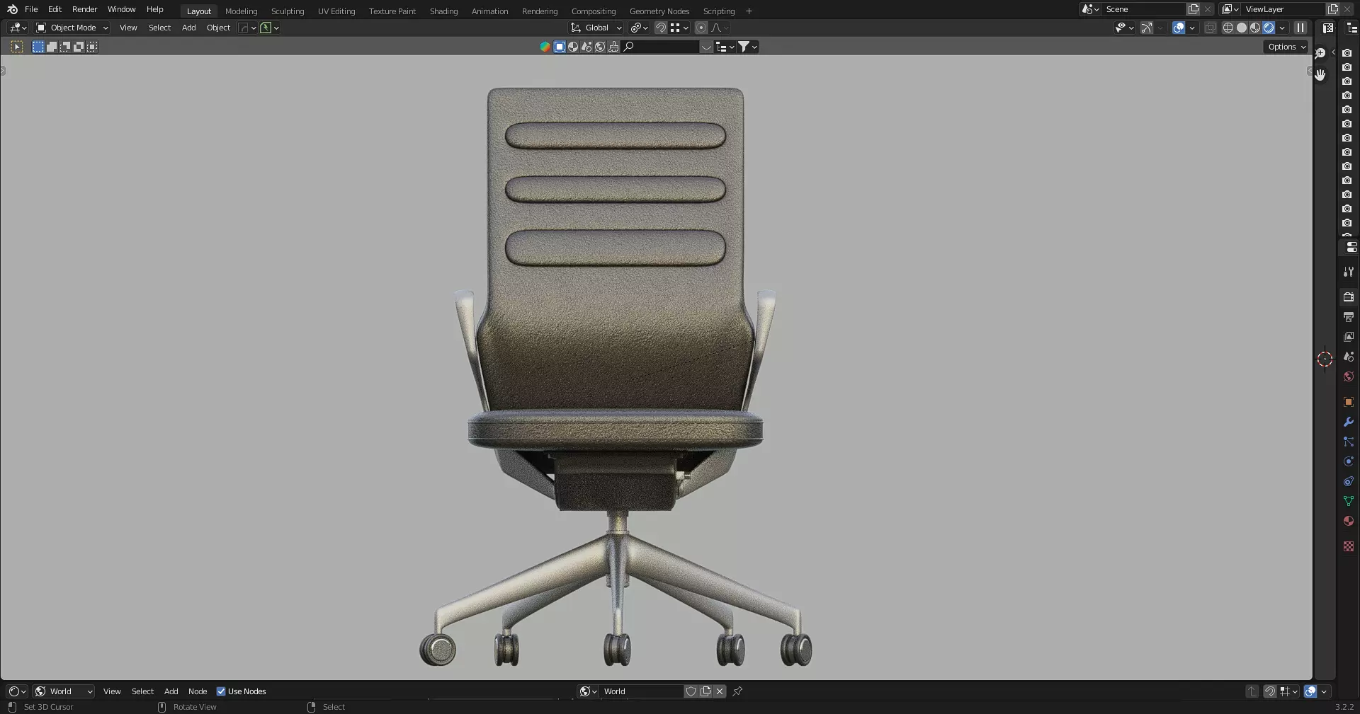 Office Table with ergonomic chair Low-poly 3D model_23