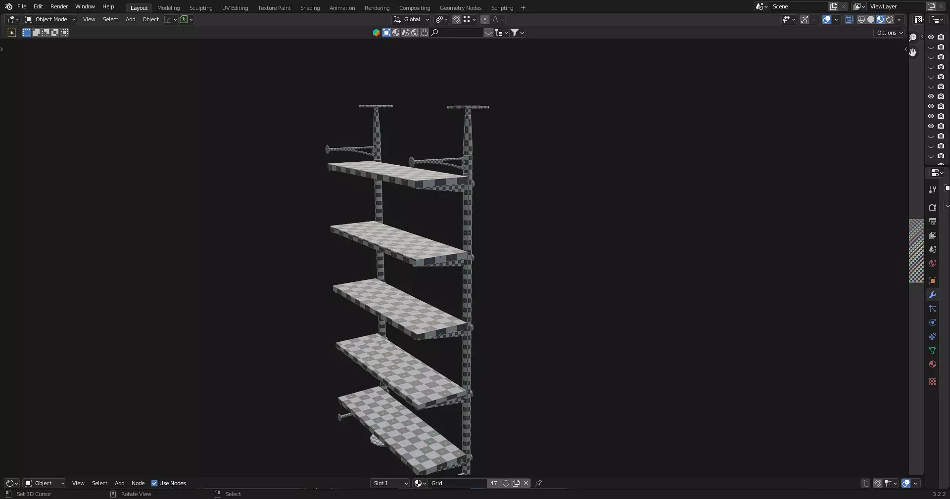 Office Table with ergonomic chair Low-poly 3D model_22