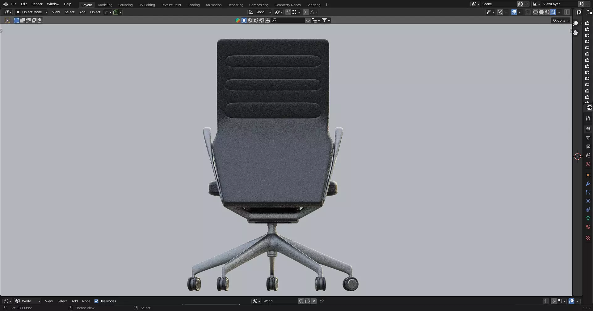 Office Table with ergonomic chair Low-poly 3D model_3