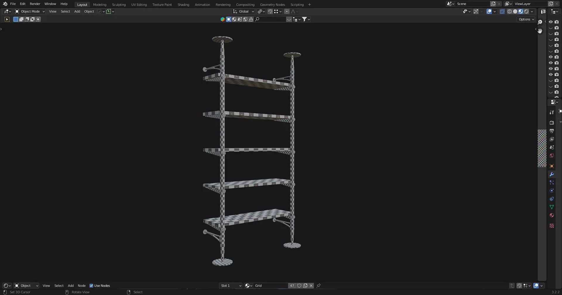 Office Table with ergonomic chair Low-poly 3D model_21