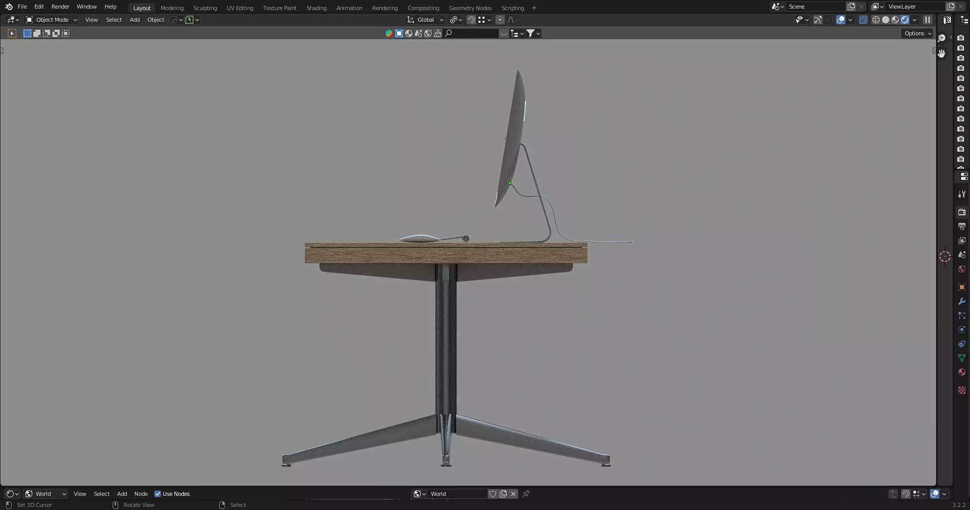 Office Table with ergonomic chair Low-poly 3D model_10