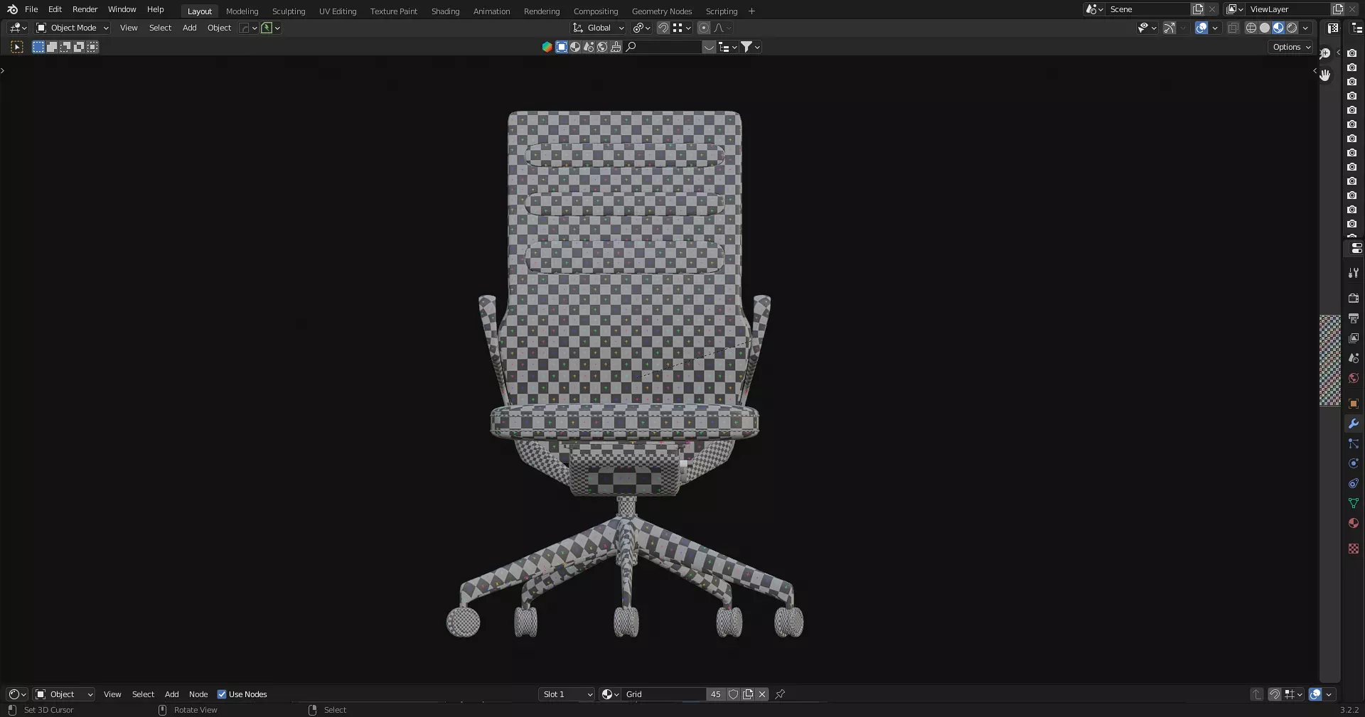 Office Table with ergonomic chair Low-poly 3D model_12