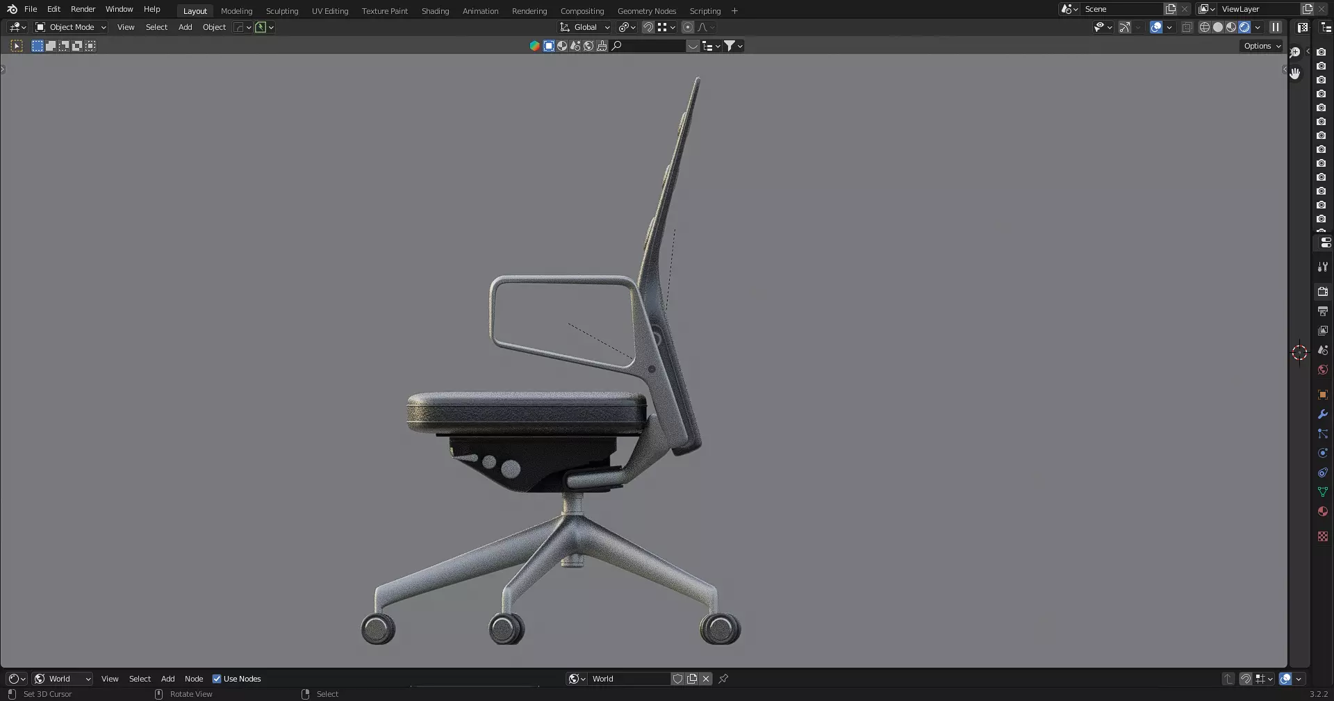 Office Table with ergonomic chair Low-poly 3D model_4