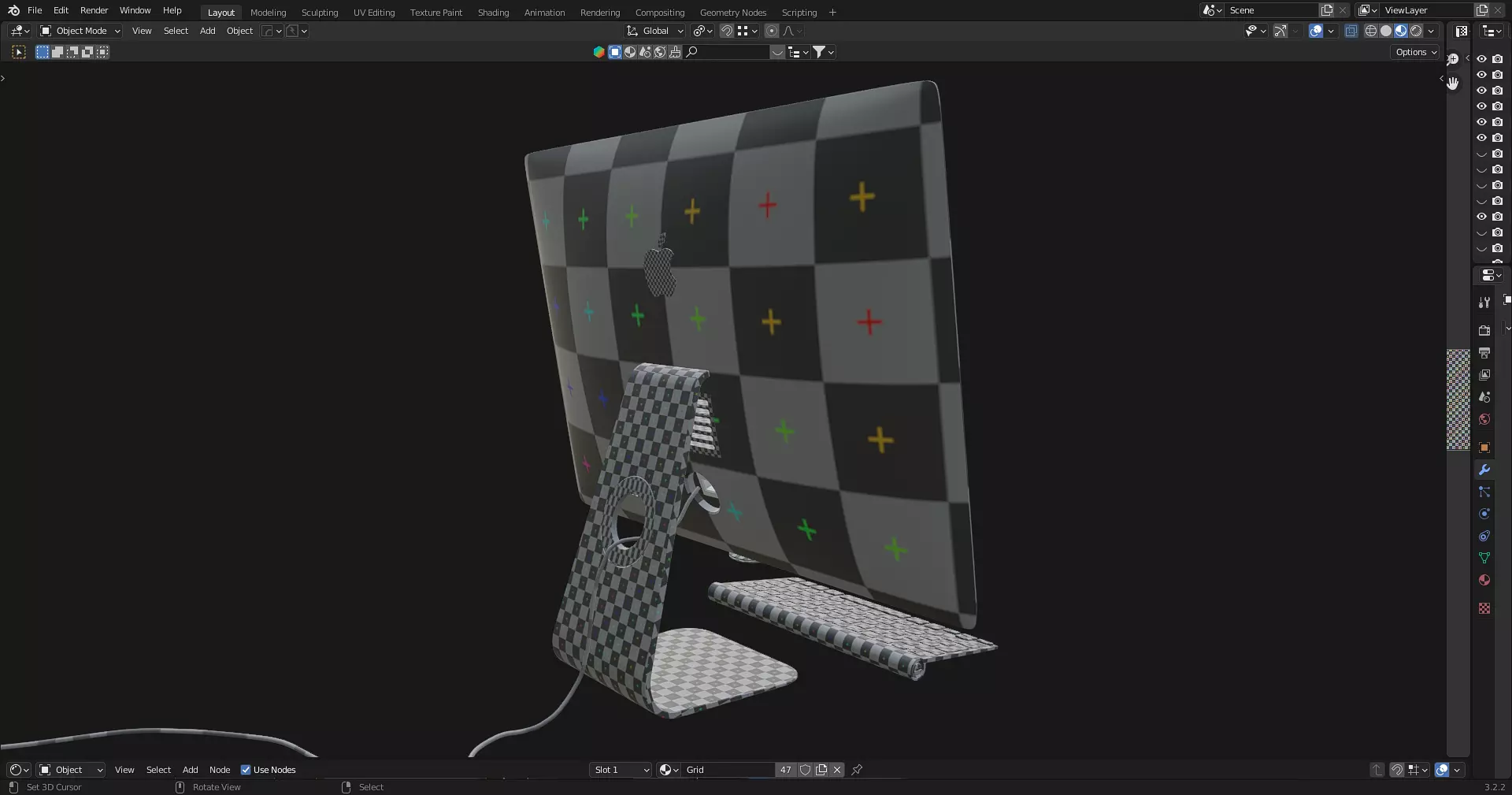 Office Table with ergonomic chair Low-poly 3D model_13