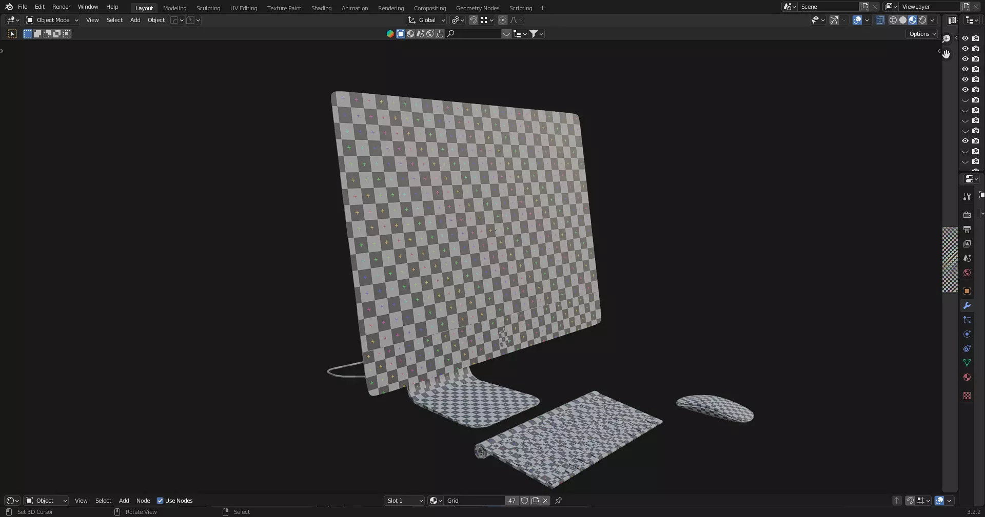 Office Table with ergonomic chair Low-poly 3D model_14