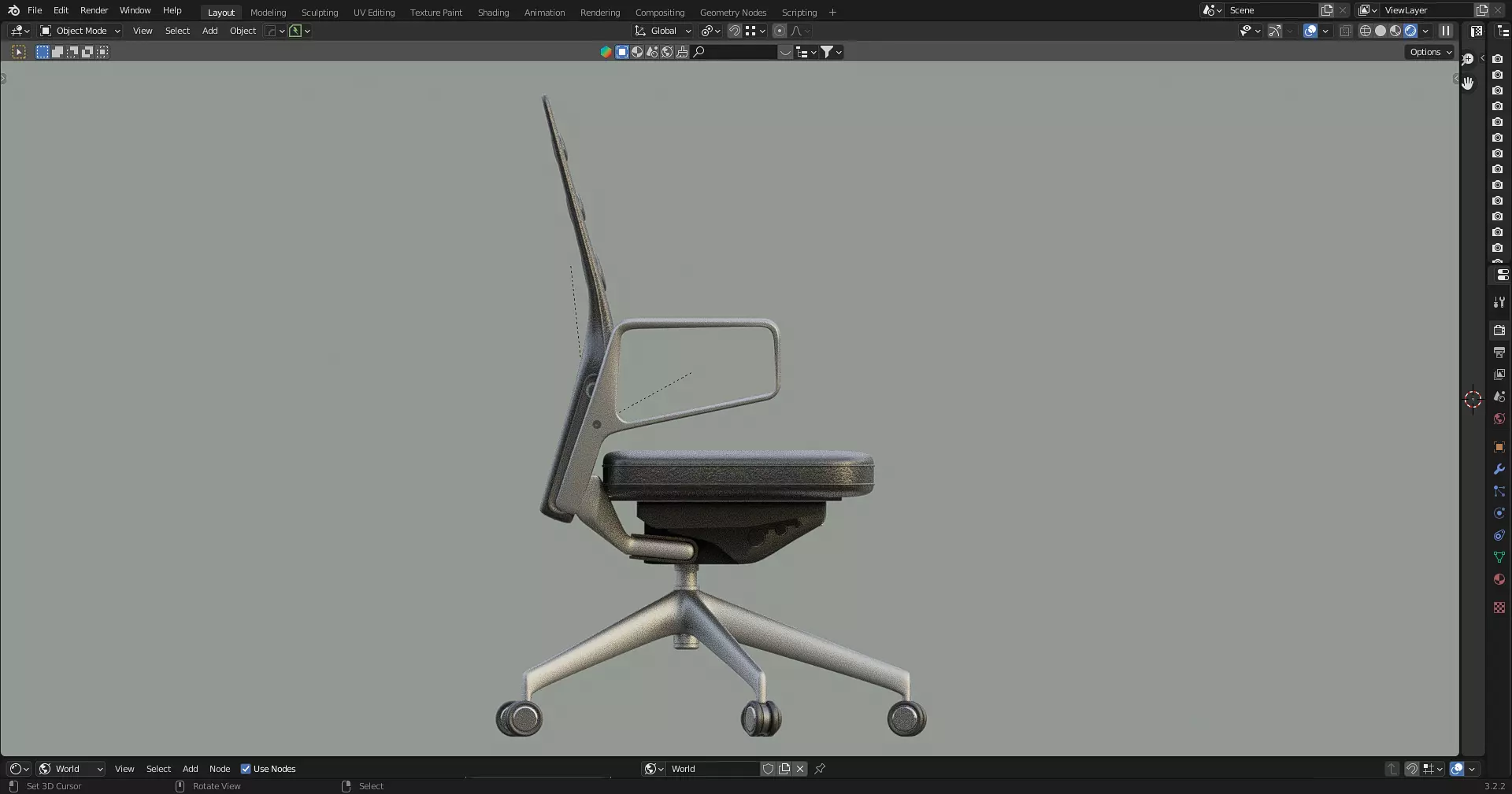 Office Table with ergonomic chair Low-poly 3D model_7