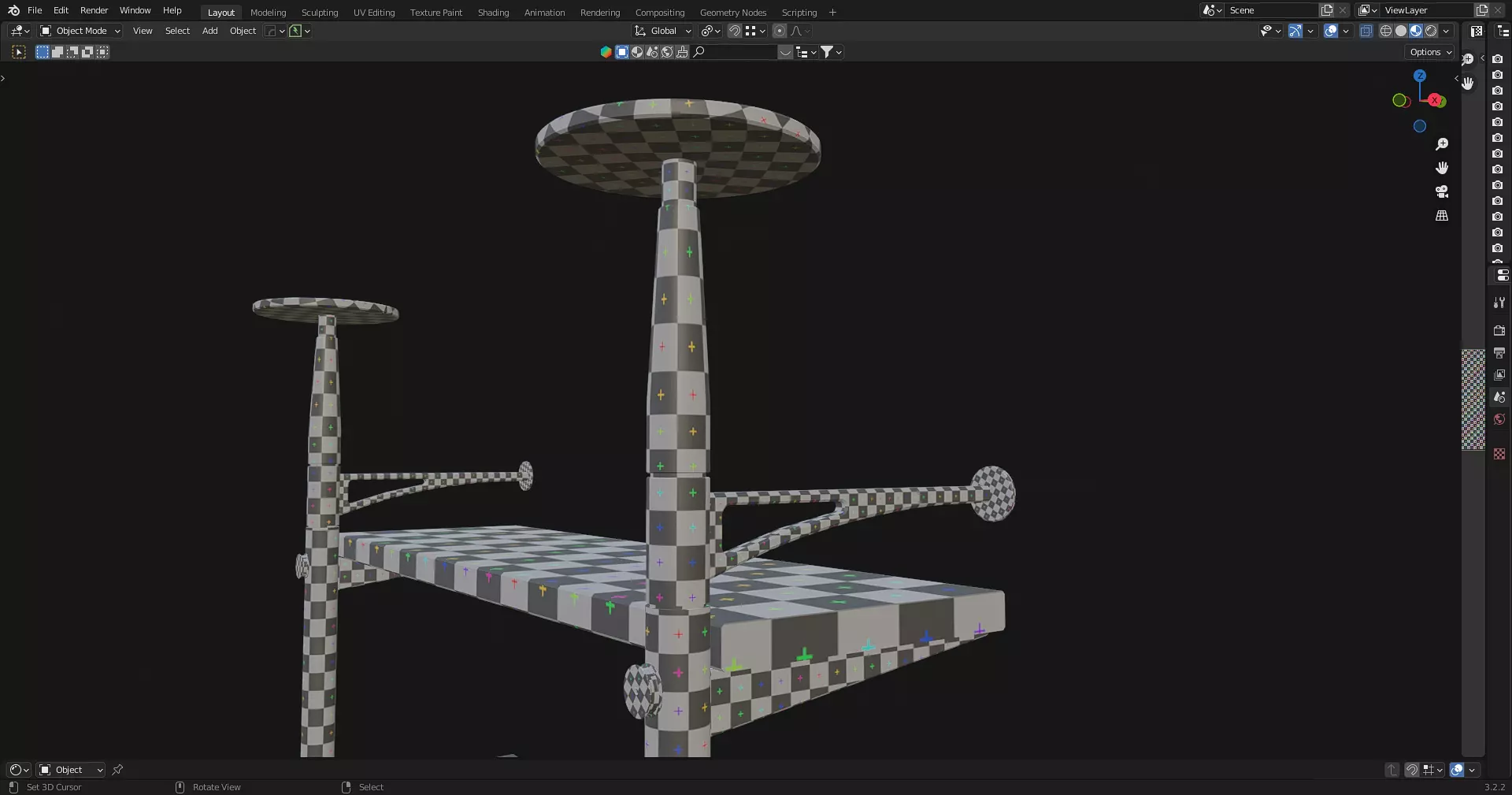 Office Table with ergonomic chair Low-poly 3D model_20