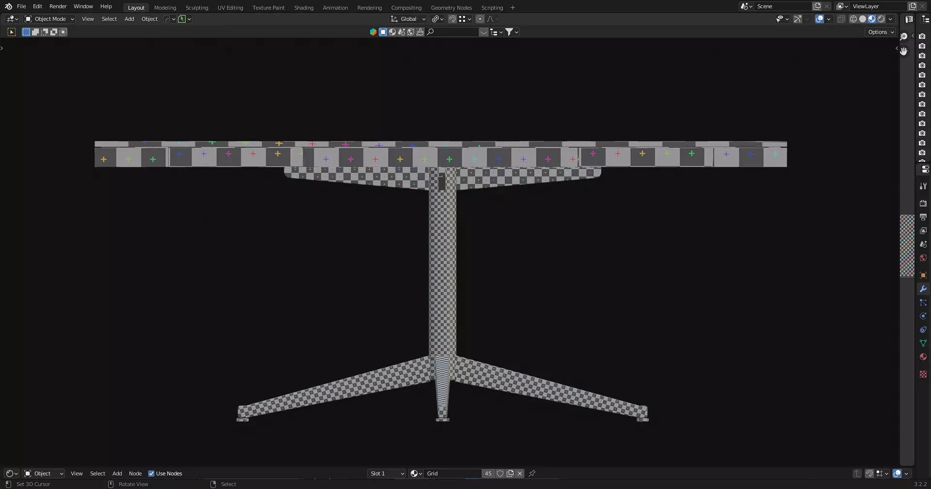 Office Table with ergonomic chair Low-poly 3D model_17