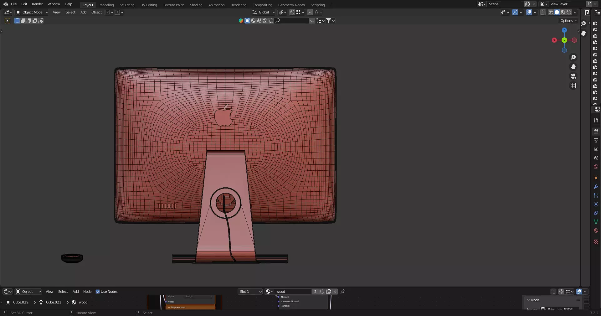 Office Table with ergonomic chair Low-poly 3D model_33