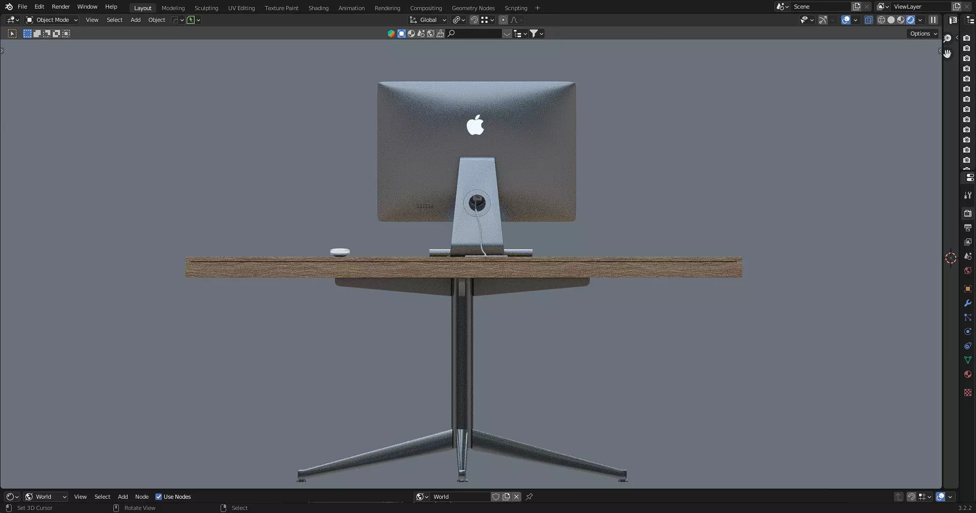Office Table with ergonomic chair Low-poly 3D model_0