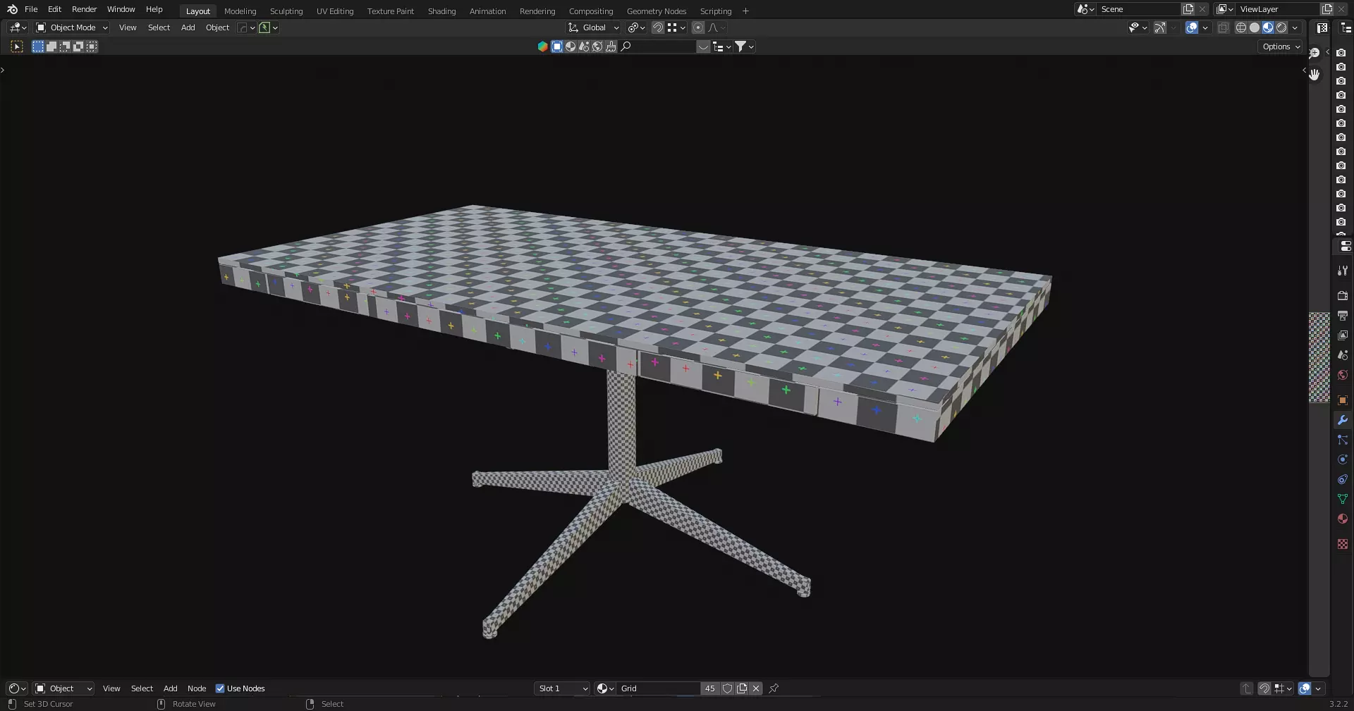 Office Table with ergonomic chair Low-poly 3D model_19