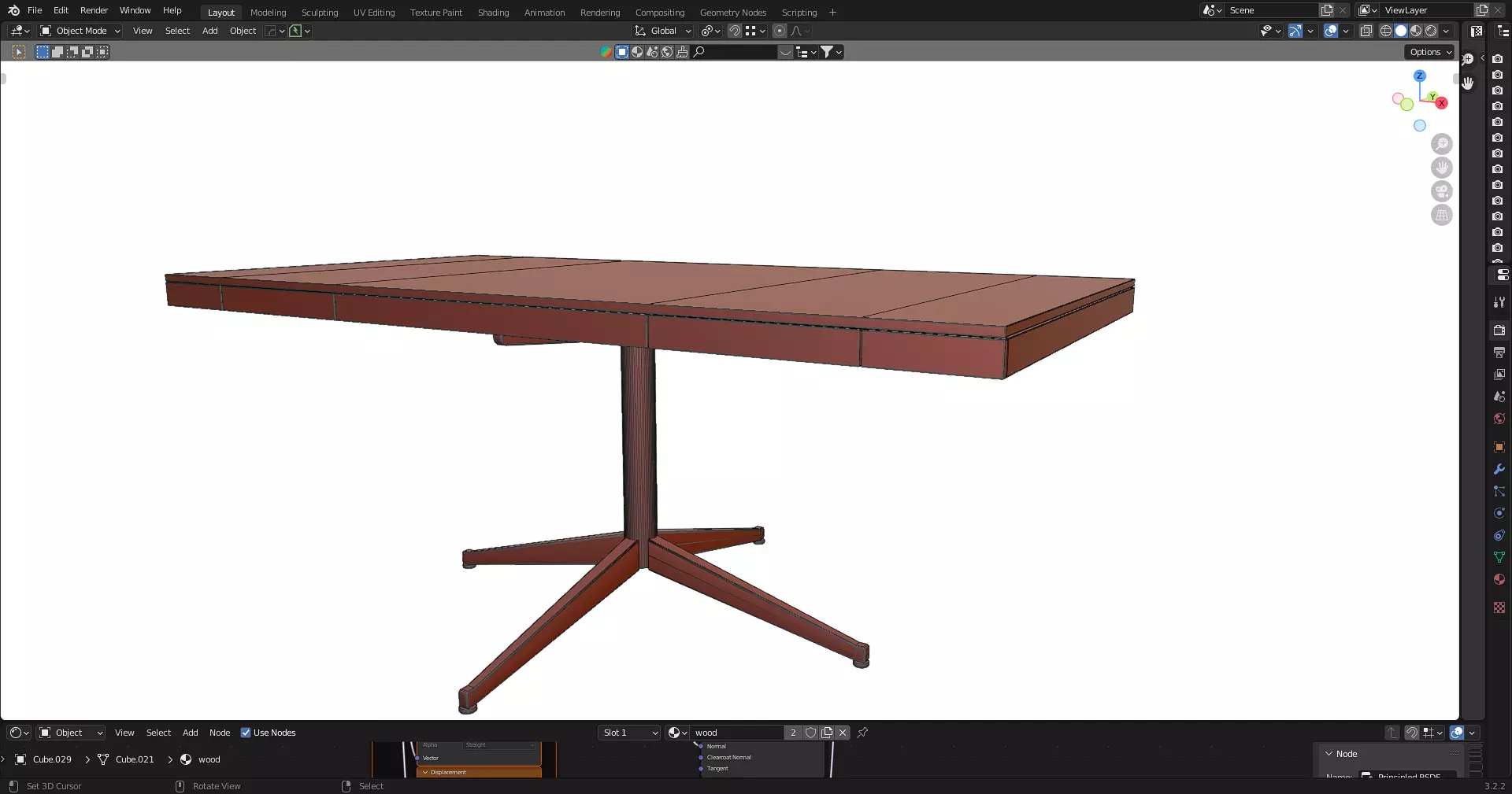 Office Table with ergonomic chair Low-poly 3D model_34