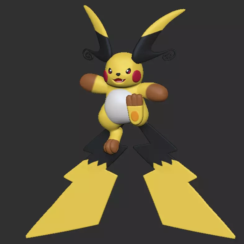 mega raichu x pokemon stl 3D print model