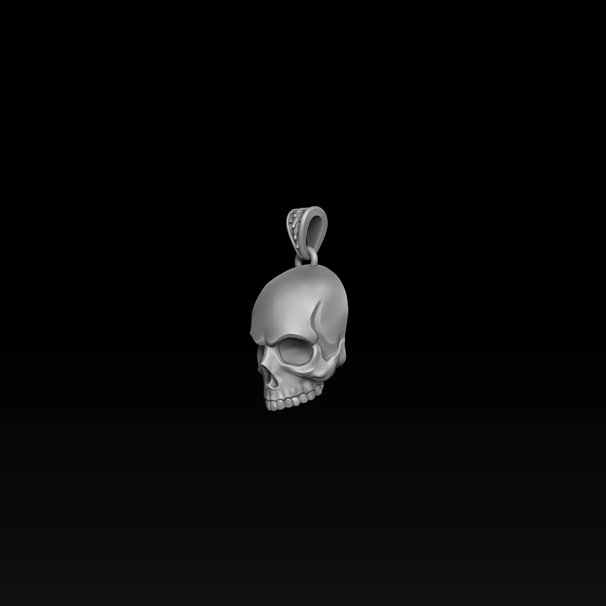 Skull Chain Pendant Ring Collection 3D print model_4
