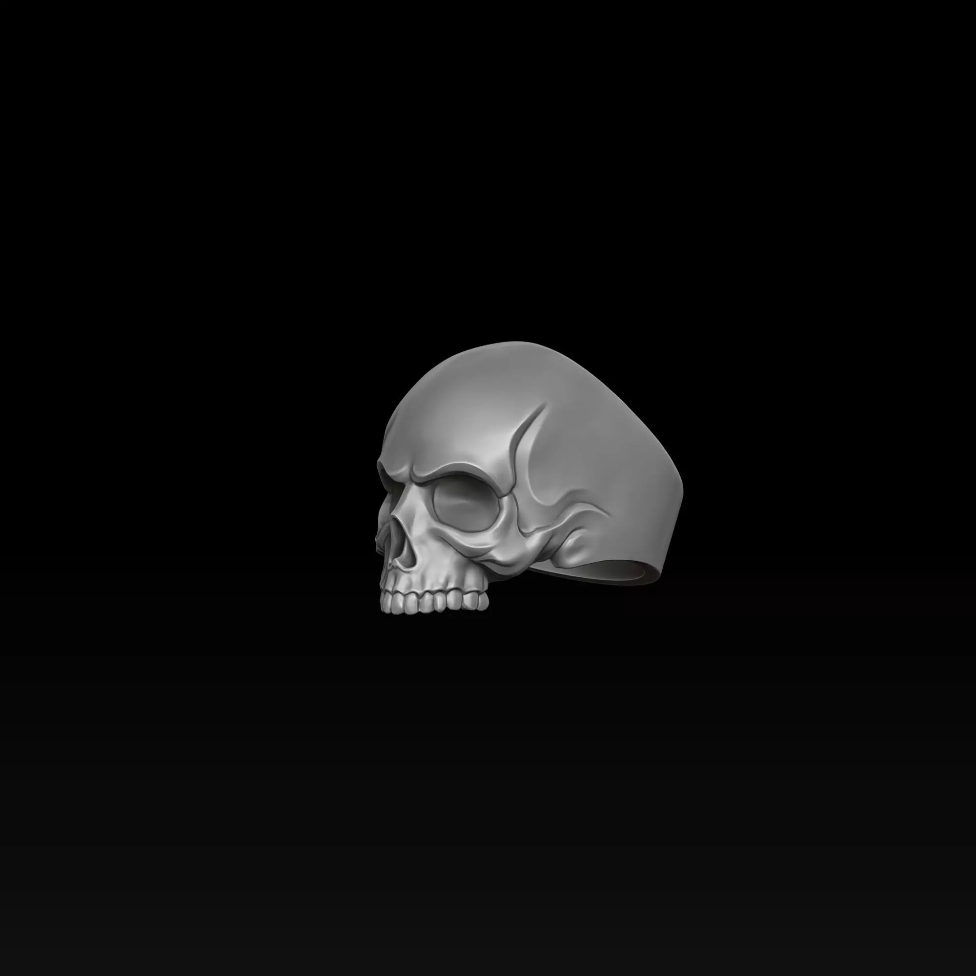 Skull Chain Pendant Ring Collection 3D print model_3