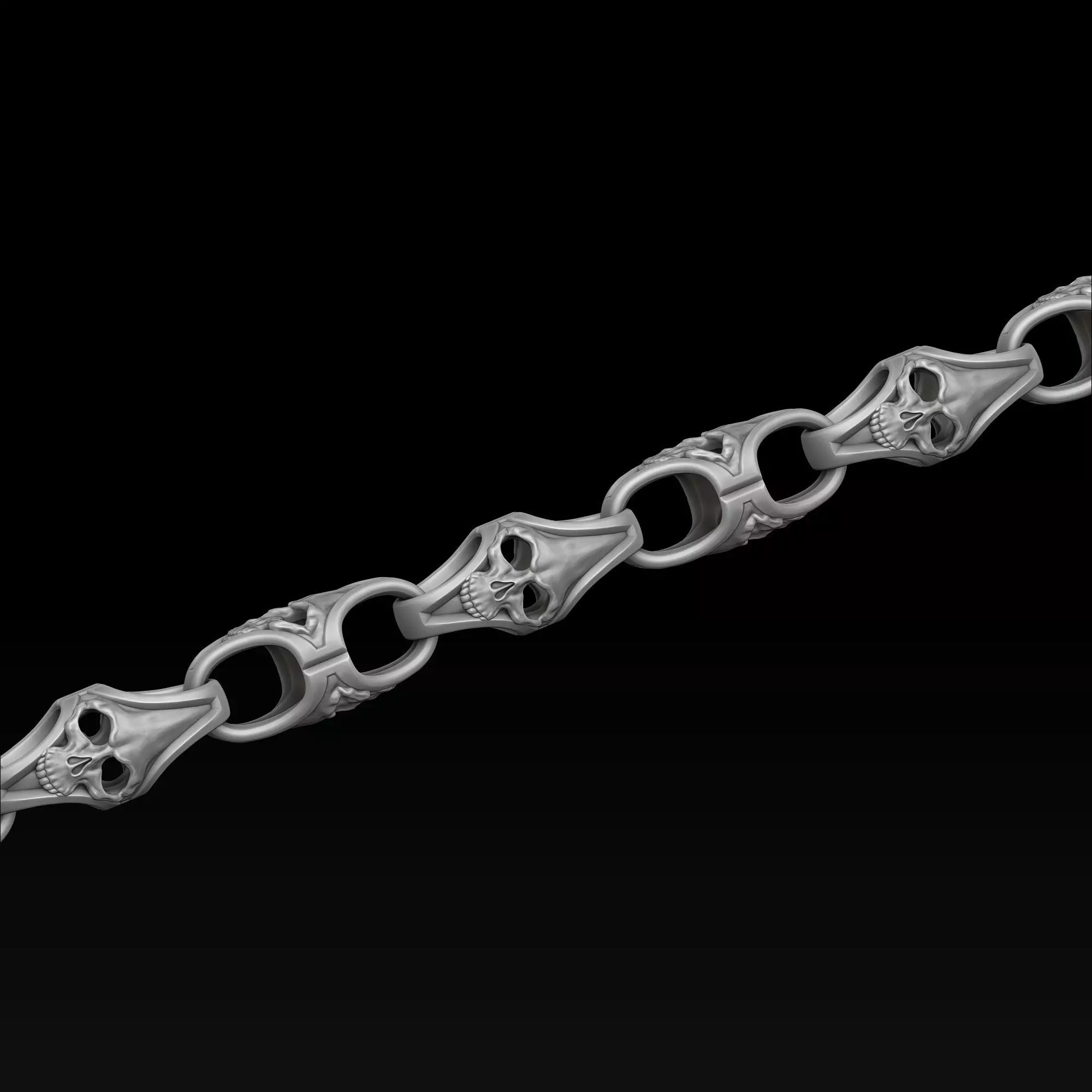 Skull Chain Pendant Ring Collection 3D print model_6