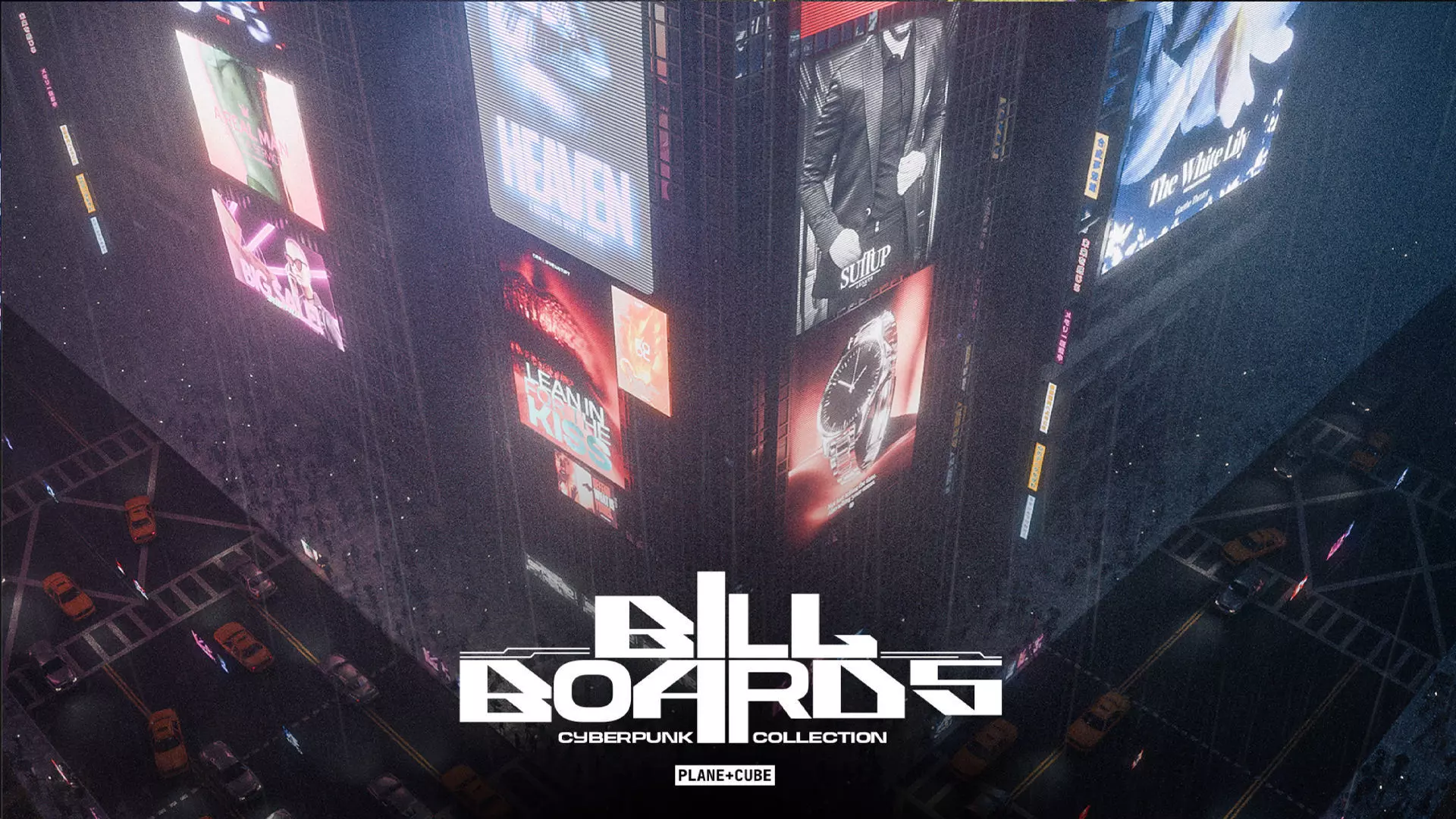 Ultimate Bundle of 80 Uniquely Handmade Cyberpunk Ads Low-poly 3D model_1