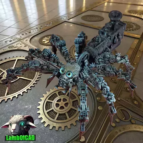 Steampunk Jumping Spider 3D print model