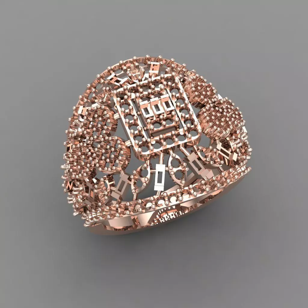 Diamond ring Jewelry Cocktail Ring 3D print model 3D print model_0