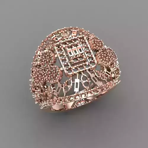 Diamond ring Jewelry Cocktail Ring 3D print model