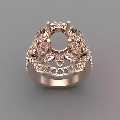 Diamond ring Jewelry Cocktail Ring 3D print model