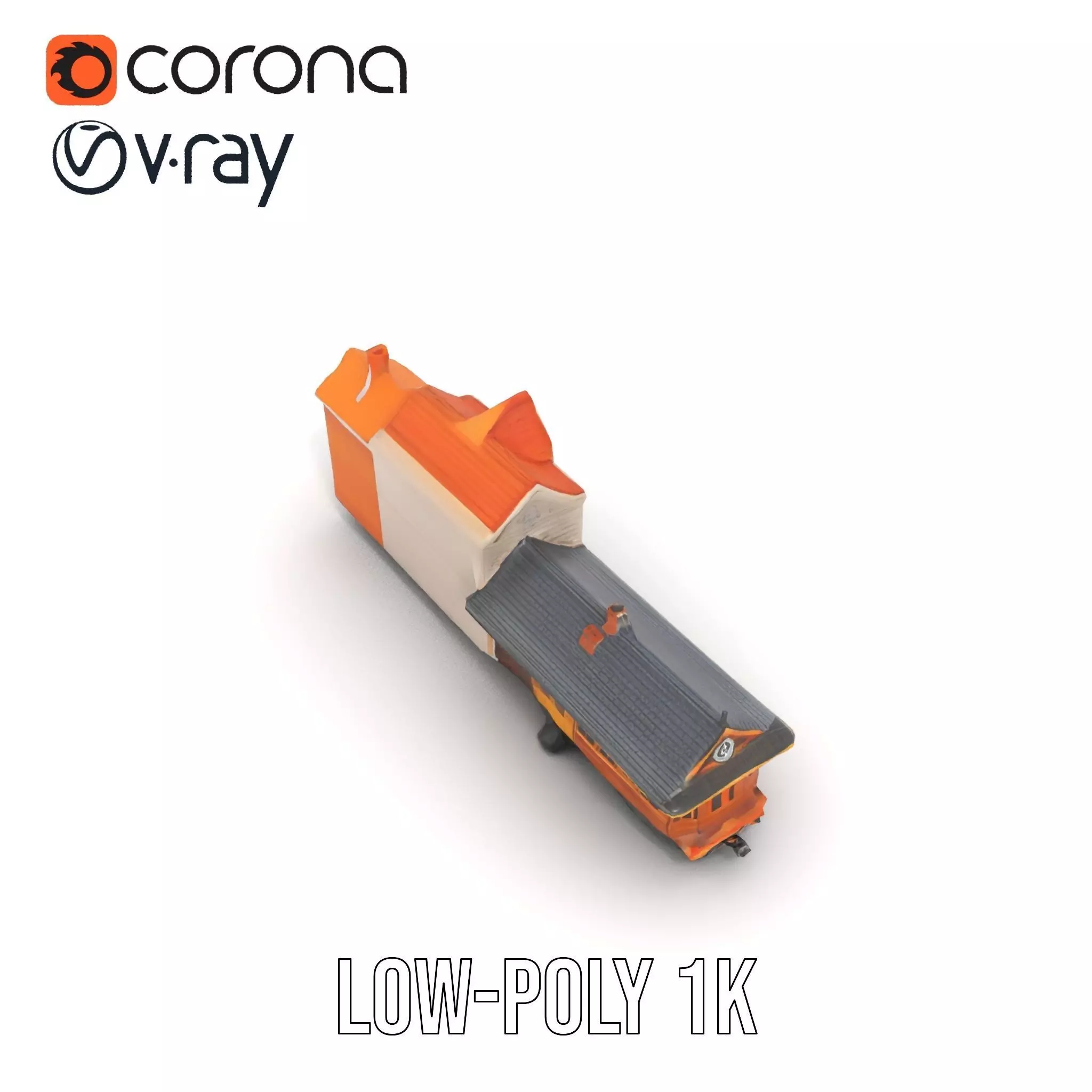 Vintage Train Station model pack Low-poly 3D model_17