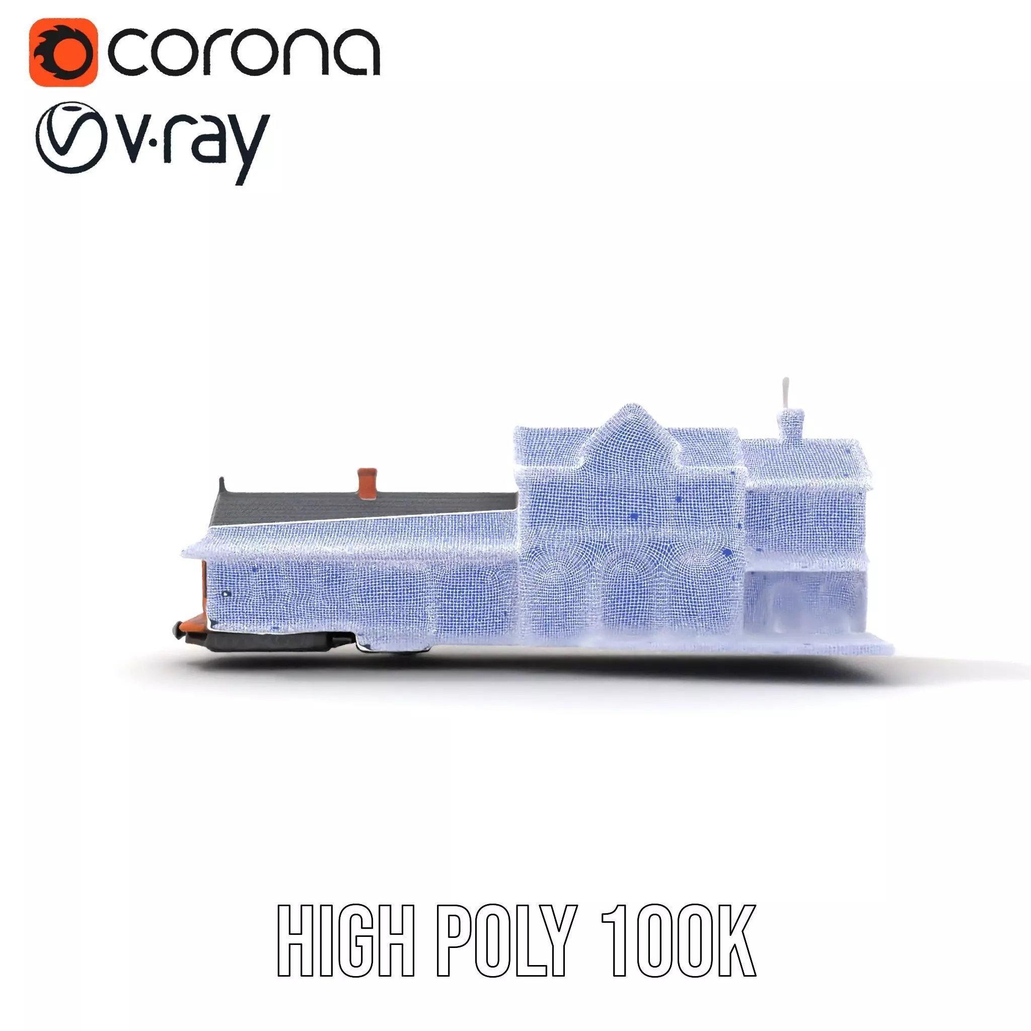 Vintage Train Station model pack Low-poly 3D model_34