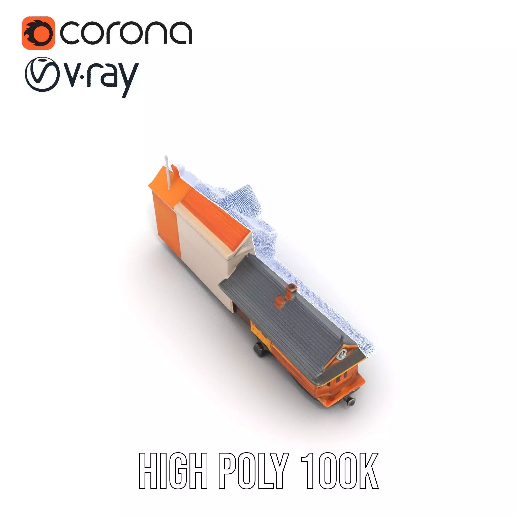 Vintage Train Station model pack Low-poly 3D model_33