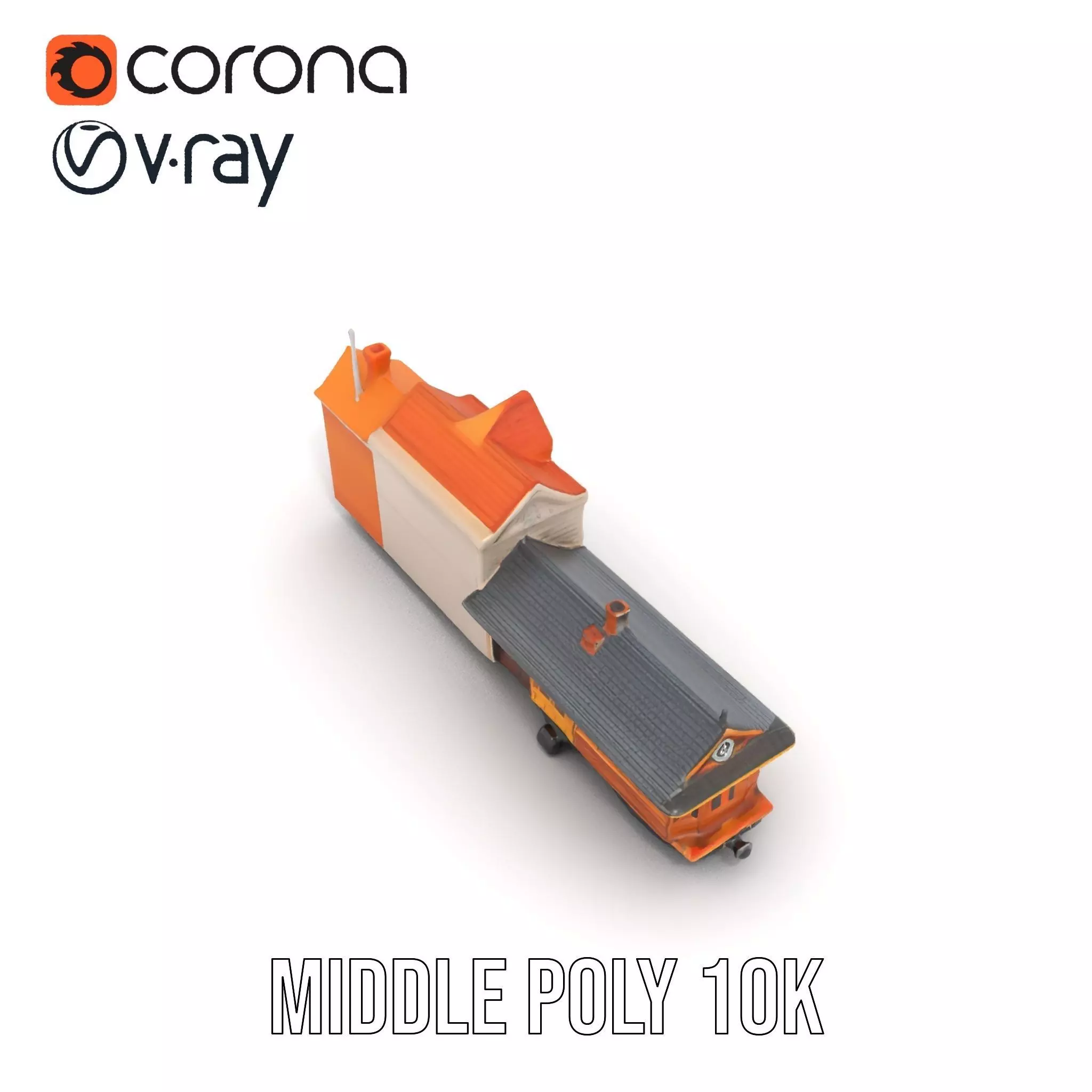 Vintage Train Station model pack Low-poly 3D model_11